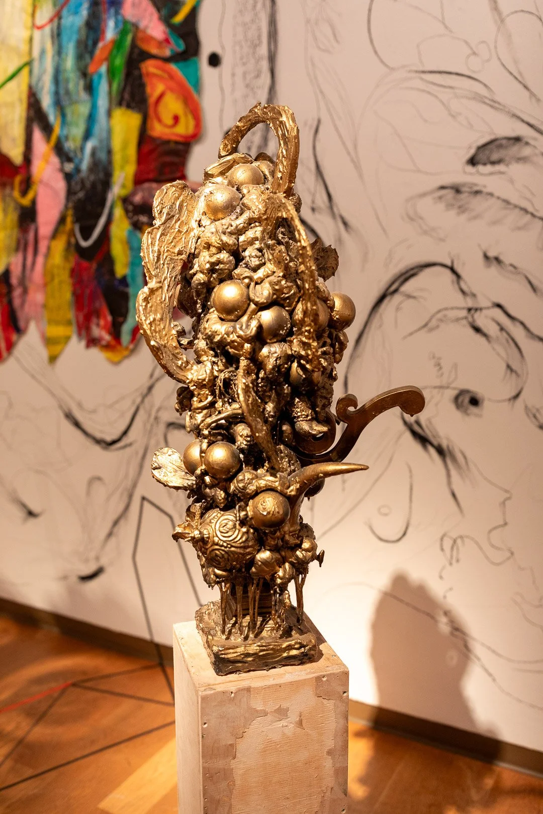  Charo Oquet  (b. Santo Domingo, Dominican Republic, 1952)  Point of Joy, 2021  Mix Media (covered with epoxy and fiberglass) with a metal core and stand  11' x 7' x 6 ’  Courtesy of the Artist, Commissioned by Fringe Projects Miami  Photography by L