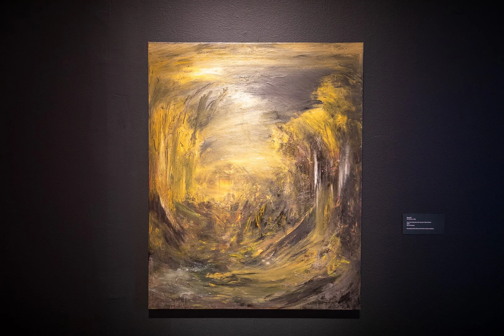  Ema Ri  (b. Miami, FL, 1988)  You can only see as far as your heart allows  2026  Oil on Canvas  50 x 40 inches  Courtesy of the Artist and Fredric Snitzer Gallery  Photography by Laura Serdiuk, Women in the Arts, Inc. 