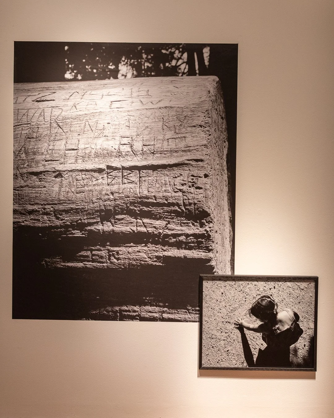  Left:  Rose Marie Cromwell  (b. Sacramento, CA, 1983)  Fallen Redwood  2022  Adhesive Vinyl  60 x 75 in.  Courtesy of the Artist and VISU Contemporary  Right:  Rose Marie Cromwell  (b. Sacramento, CA, 1983)  In The Dirt  2022  Photograph  32 x 40 in