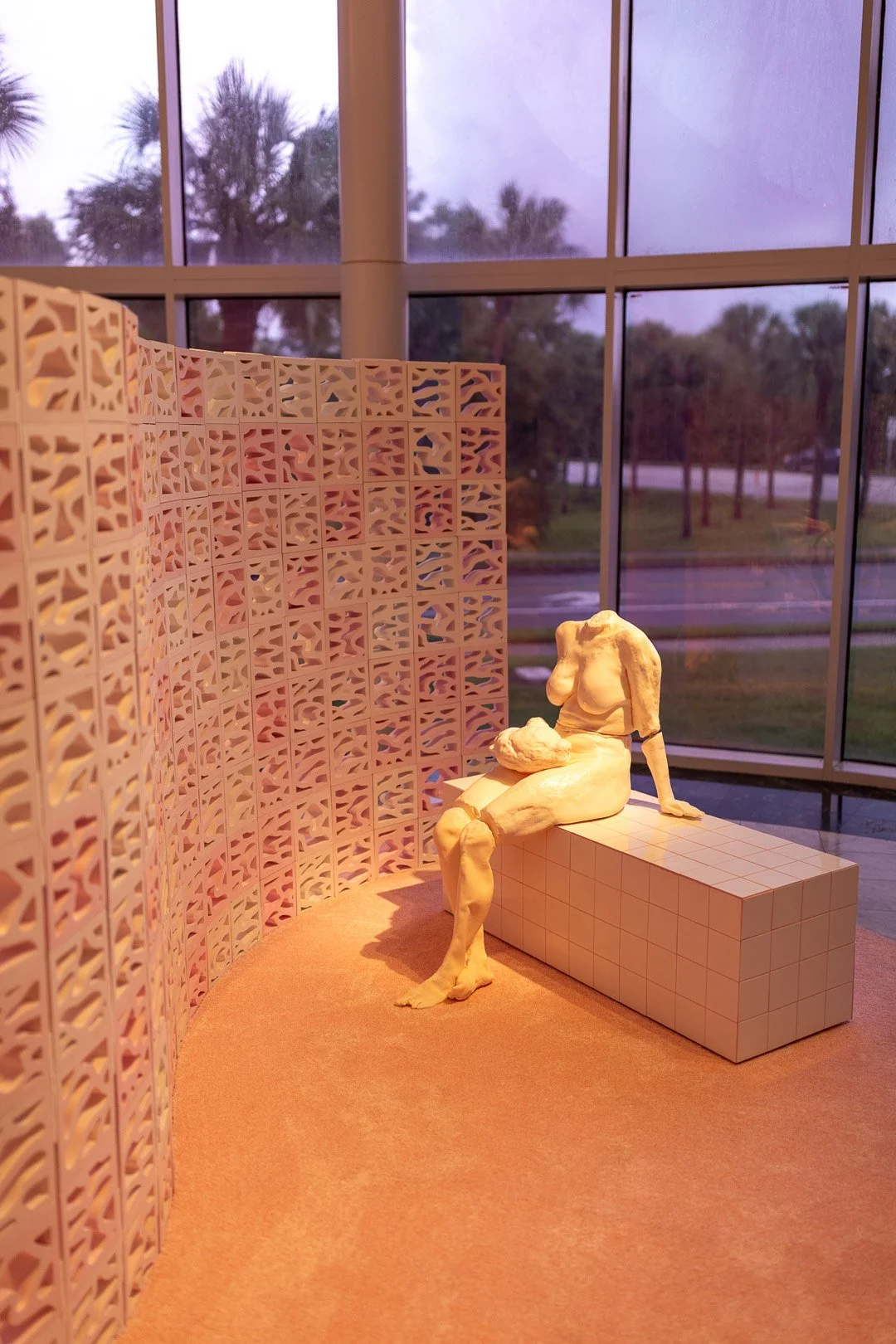  We Are Nice’n Easy  Allison Matherly (b. 1990, Marietta, GA)  Jeffrey Noble (b. 1987, Melbourne, FL)  ALL WET ON A PINK CLOUD WEARING ROSE COLORED GLASSES  2026  Site Specific Installation  Courtesy of the Artist  Photography by Laura Serdiuk, Women
