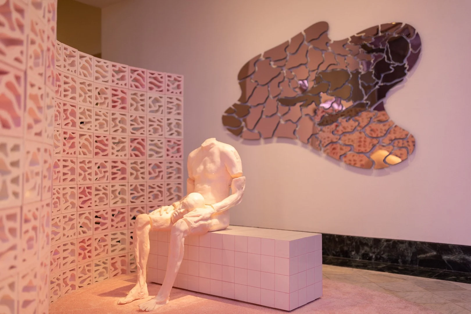  ALL WET ON A PINK CLOUD WEARING ROSE COLORED GLASSES,   2026 (Detail View)  Photography by Laura Serdiuk, Women in the Arts, Inc. 
