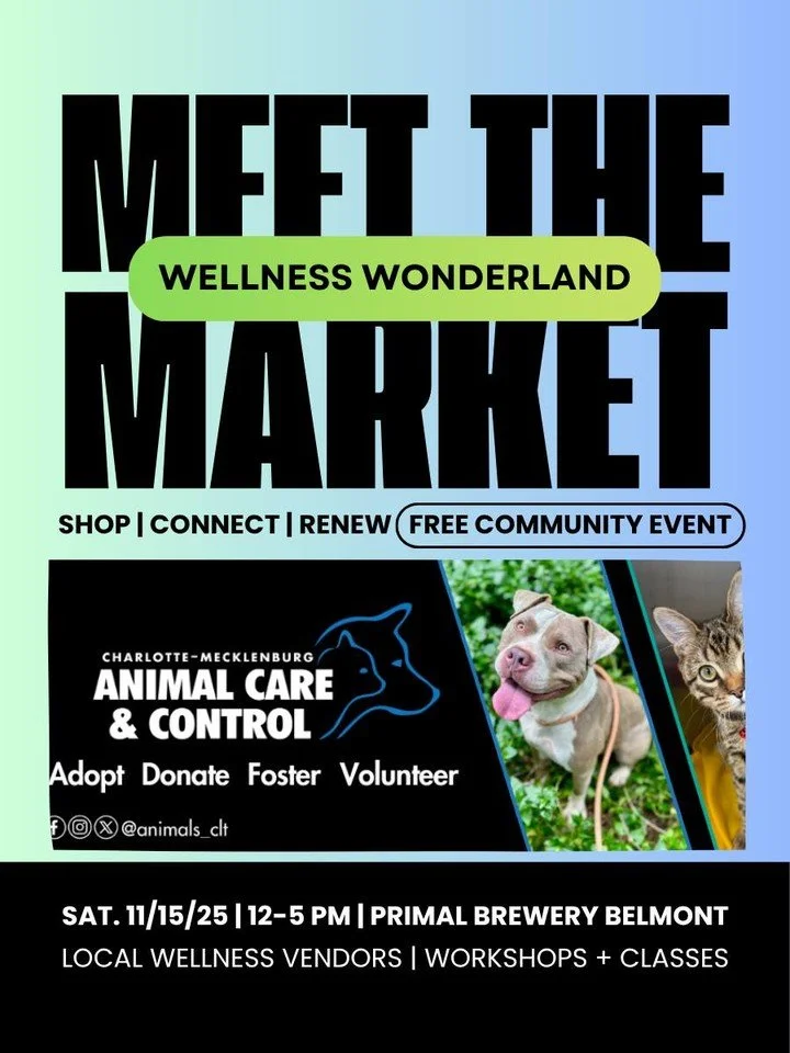 ✨ MEET THE MARKET ✨
We’re so excited to introduce you to our amazing vendors for the Wellness Wonderland Holiday Market!
@animals_clt  Animal Care & Control (ACC) is part of the Support Services Group of the Charlotte-Mecklenburg Police De