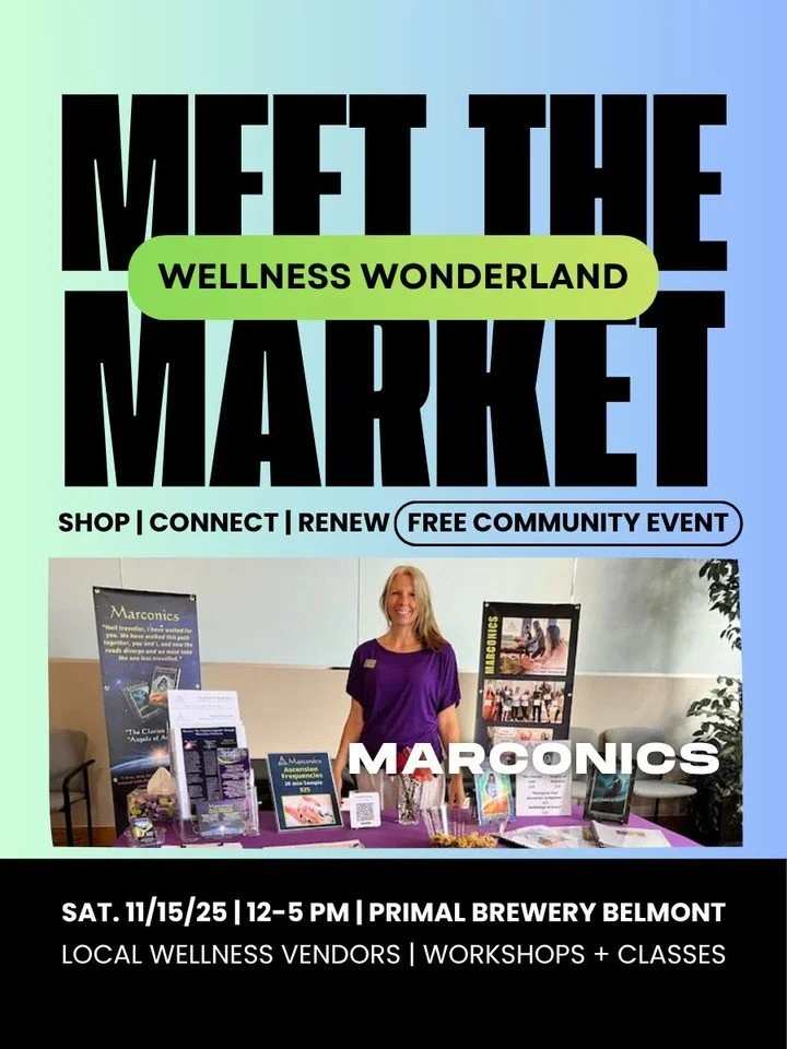 ✨ MEET THE MARKET ✨
We&rsquo;re so excited to introduce you to our amazing vendors for the Wellness Wonderland Holiday Market! 

Marconics will be providing 20-minute Marconic Sample sessions and sharing about Marconics as a Quantum Ascension Energy 