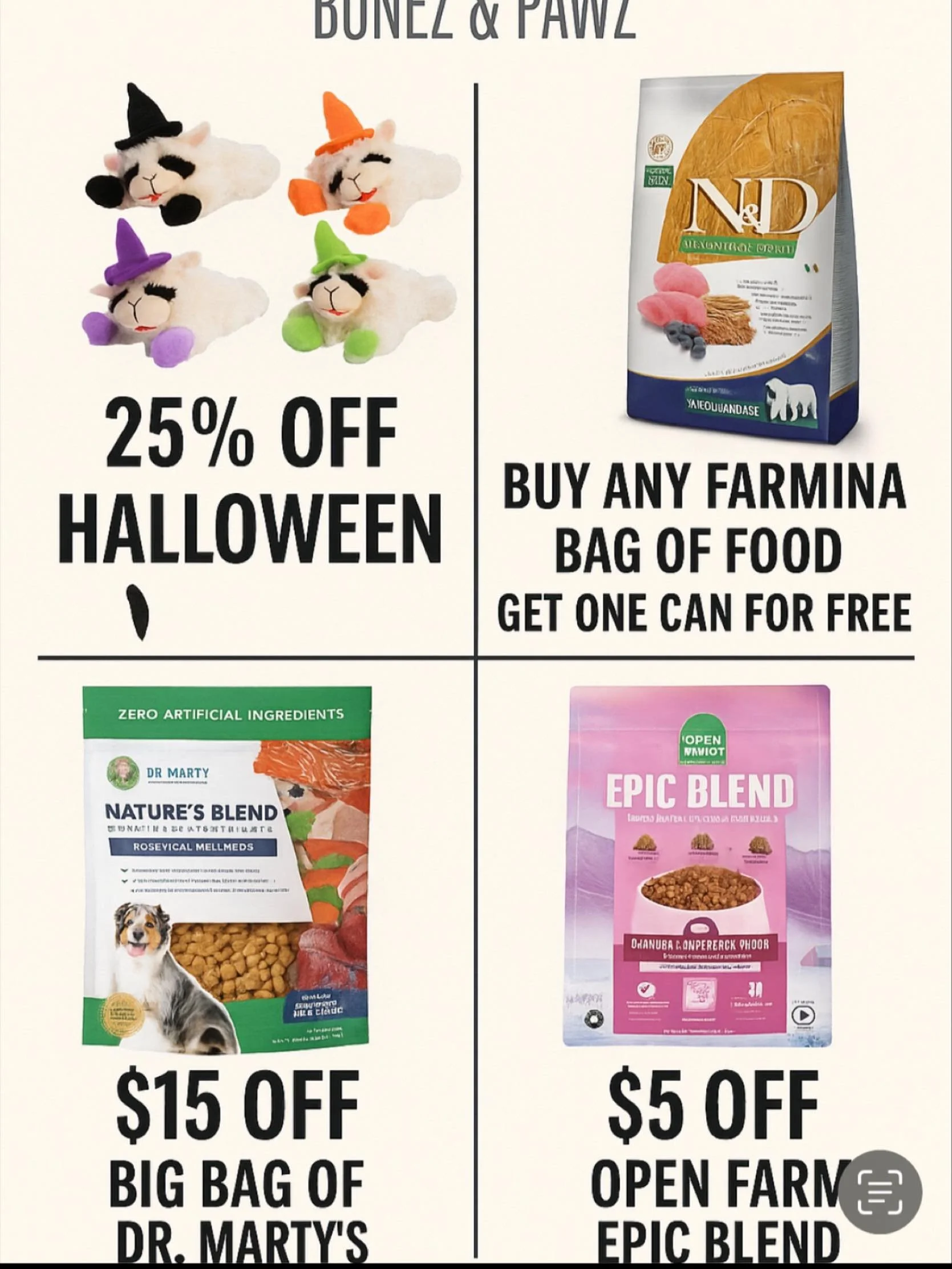 🐾 Is your pet&rsquo;s love language food? Or maybe toys? This month we have great sales on both!  #bonezandpawz #smallbusiness #dogandcat #dogs #cats #petstore