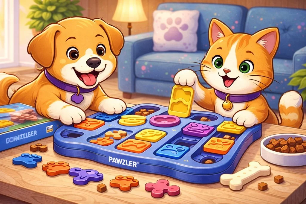 🚨All puzzles are 10% off!🚨
🐶🐱We have fun puzzles for your dogs and cats🐱🐶
If you&rsquo;re looking for something to keep them entertained with family in town, this is a great and fun option!