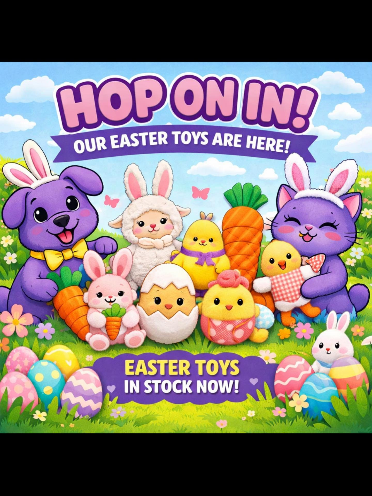 🐣🐰The Easter bunny came early&hellip; and he brought toys🐰🐣
🐾Your pet might not need an Easter basket&hellip; but let&rsquo;s be honest, they deserve one!!🐾😌
Hop on in and grab some goodies before they&rsquo;re gone!✨💜