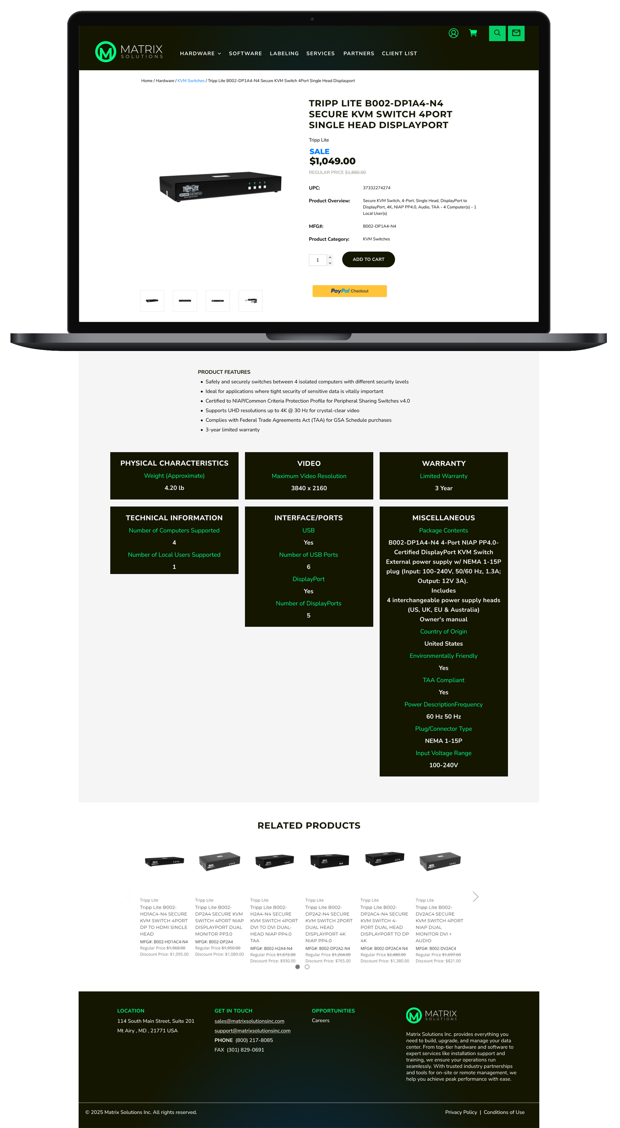 Product Spec Page