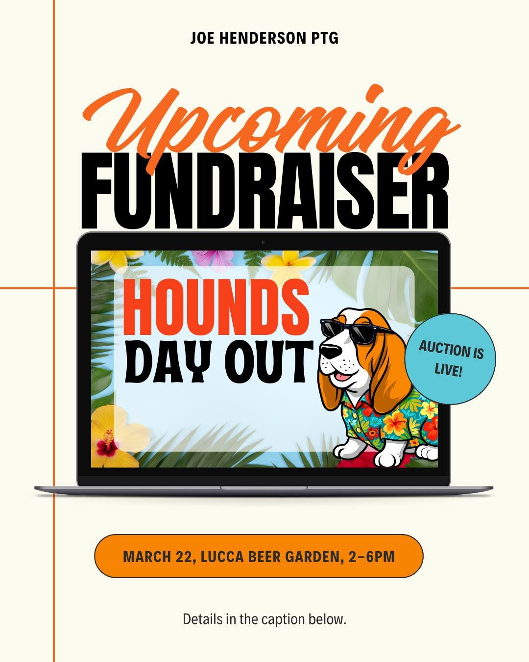 Our Hounds Day Out is almost here!

Join us Sunday, March 22 from 2-6pm at Lucca Beer Garden for an afternoon of friends, life music, raffles, and more!

Our online auction is LIVE now and closes March 24. New items have just been added, so don't mis