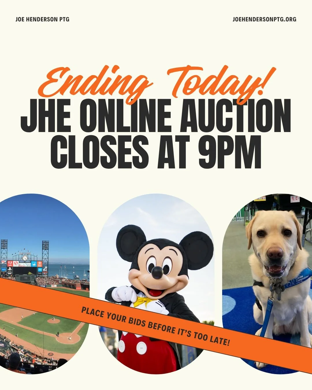 🚨 Last chance! Our online auction ends TODAY at 9pm! 🚨

Don't miss out on amazing items like teacher experiences, fun family outings, adult beverages, and so much more. Get your bids in before it's too late, all for a great cause! 🐾