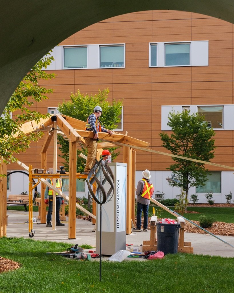 The installation process of installing GPRH&rsquo;s new cedar gazebo vs the final product! 🤩