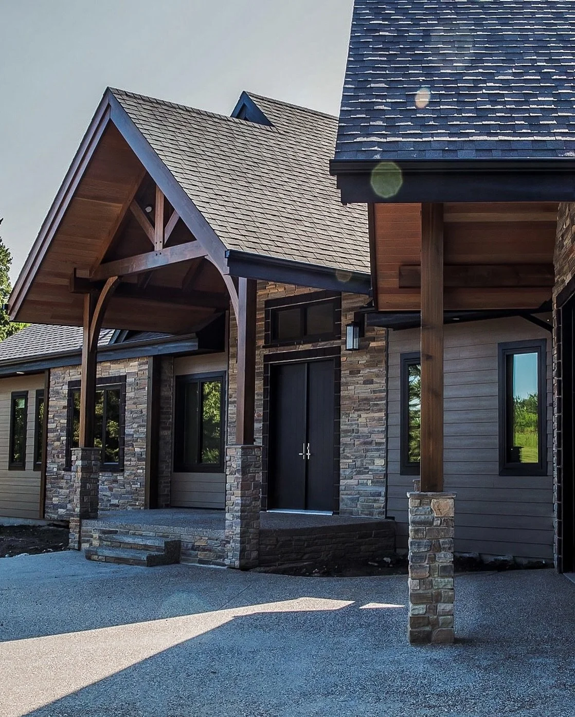 We like to post a lot about our box beams but just a reminder we also do full timber integration and timber elements too!