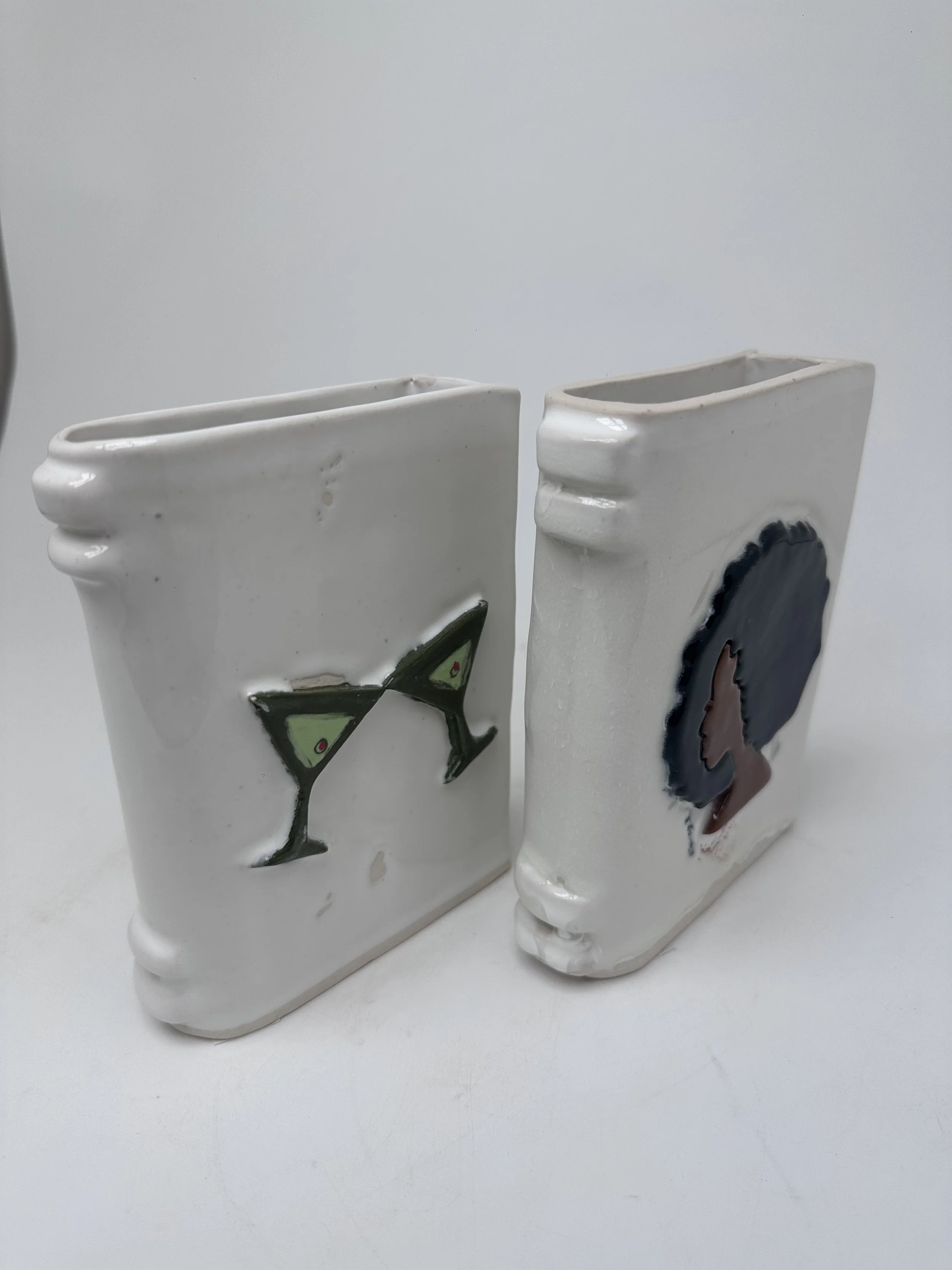 300. Mini Ceramic Book Vase Sculpture