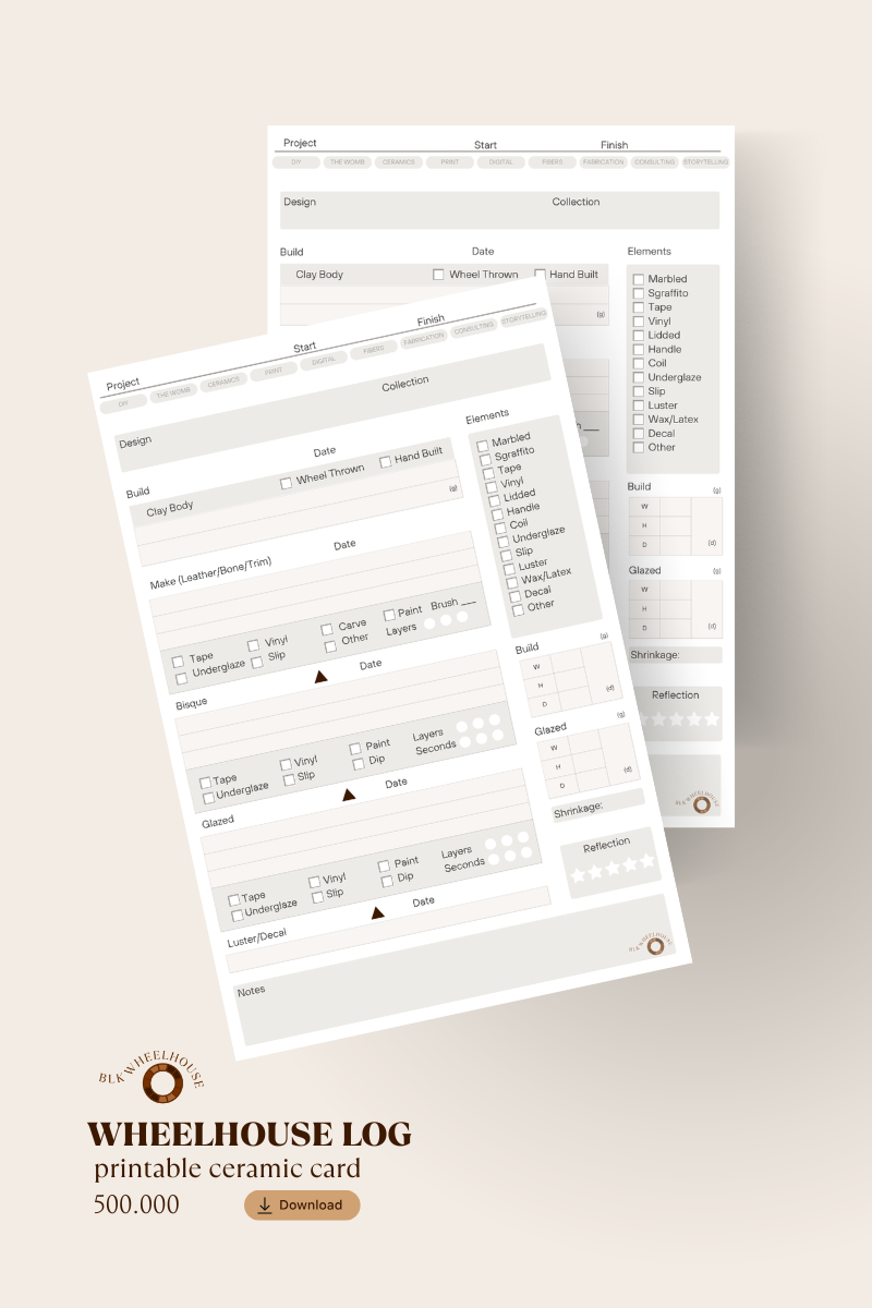 500. Wheelhouse Log "CERAMICS" [Digital Download]