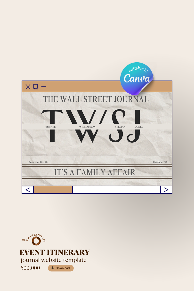 500.  Event Itinerary "The Holiday Herald" [Editable Template]
