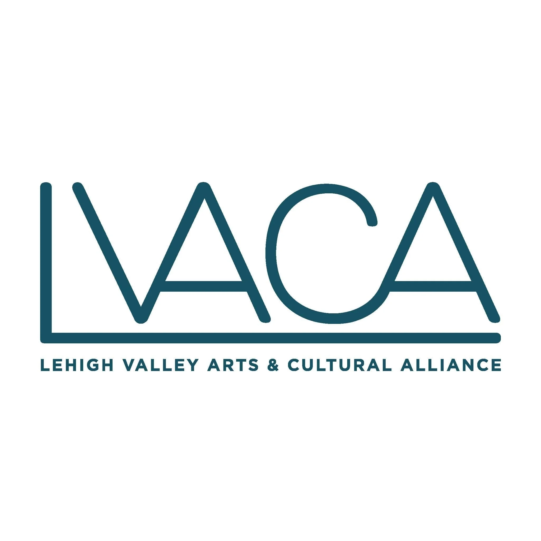 Logotype for Lehigh Valley Arts & Cultural Alliance featuring stylized text 'LVACA' with the full name written underneath.