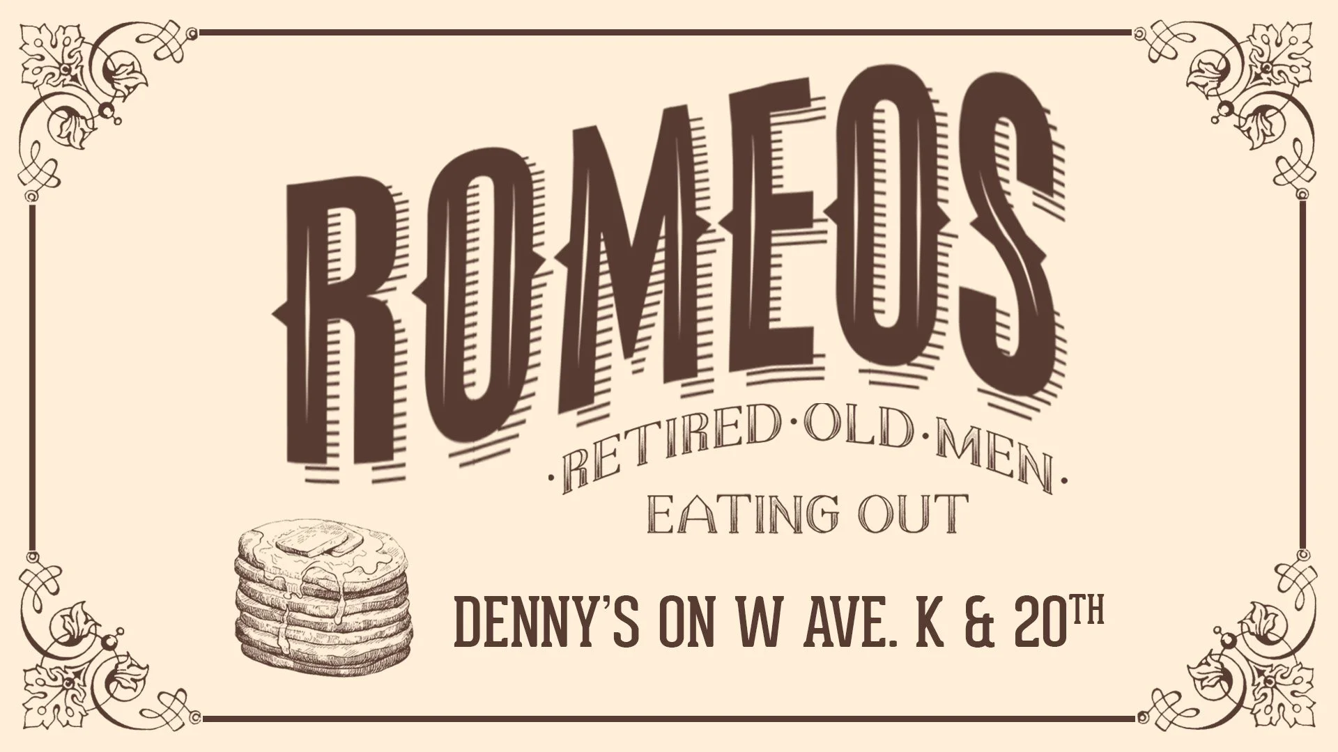 retired old men eating out, ROMEOs graphic