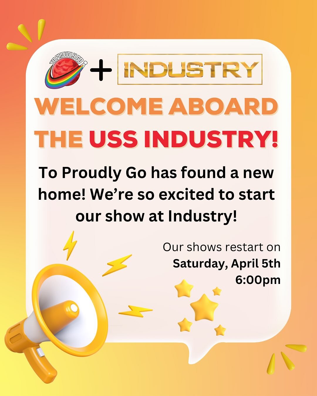 All aboard the USS INDUSTRY! We&rsquo;re so excited to announce our new home, @industrybarnyc, and we can&rsquo;t wait to celebrate First Contact Day on Saturday, April 5th. We&rsquo;ll protect the past and look to the future with old and new friends