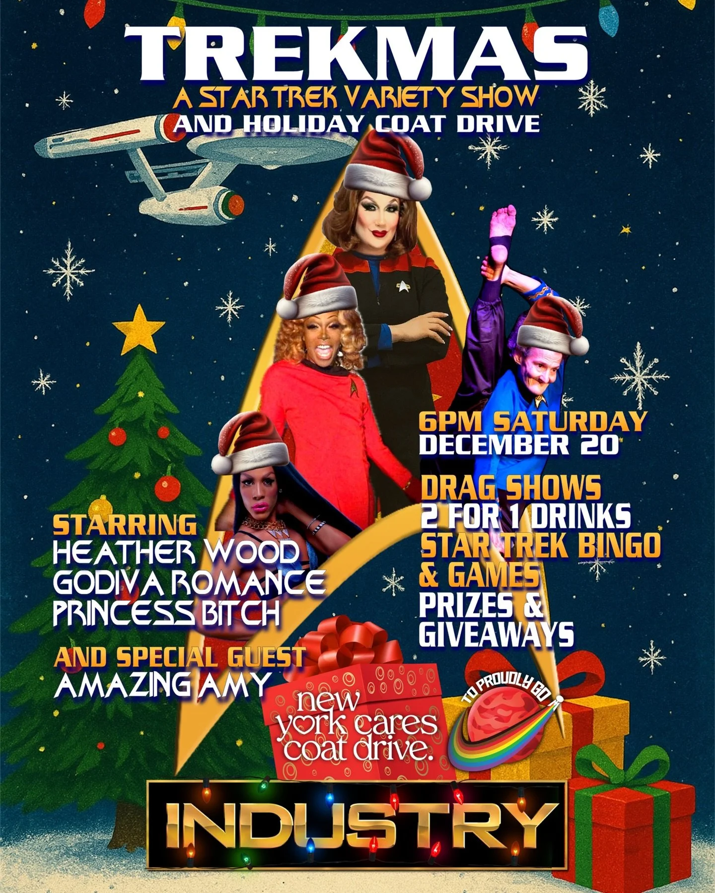 @toproudlygo announces the return of our annual #Trekmas celebration, landing at @industrybarnyc on Saturday, December 20, 2025, from 6:00 PM to 9:00 PM. This year&rsquo;s event combines drag performances, Star Trek joy, and real-world impact&mdash;u