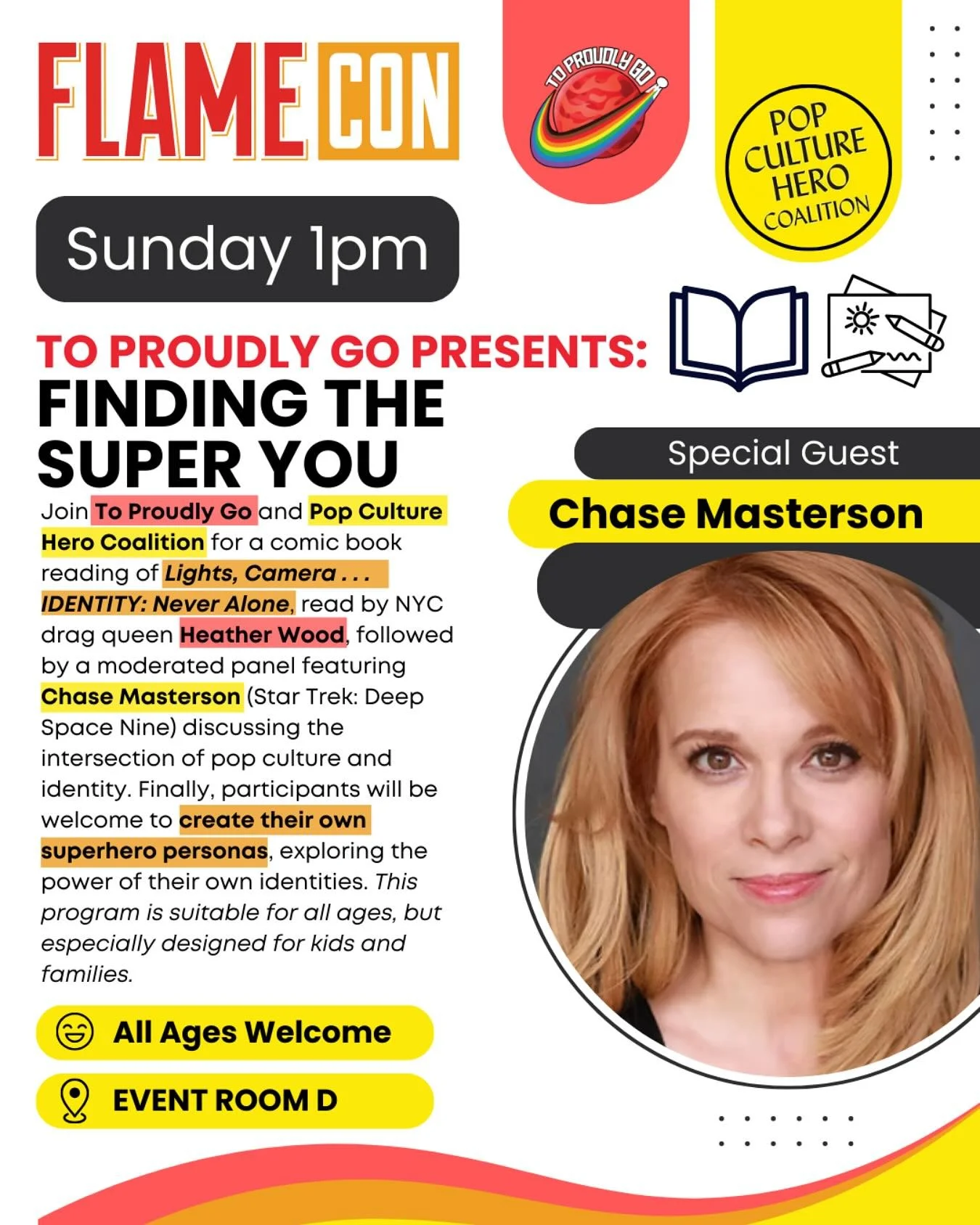 This weekend at Flame Con ( @flamecon ) we&rsquo;re teaming up with the iconic Chase Masterson (Star Trek: Deep Space Nine) and the team at Pop Culture Hero Coalition to host a special workshop on Sunday! If you&rsquo;re at Flame Con, we hope you&rsq