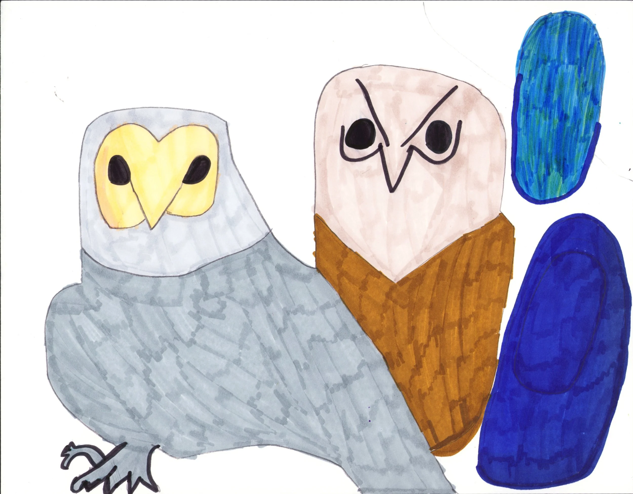 Untitled (Owls, Moons)