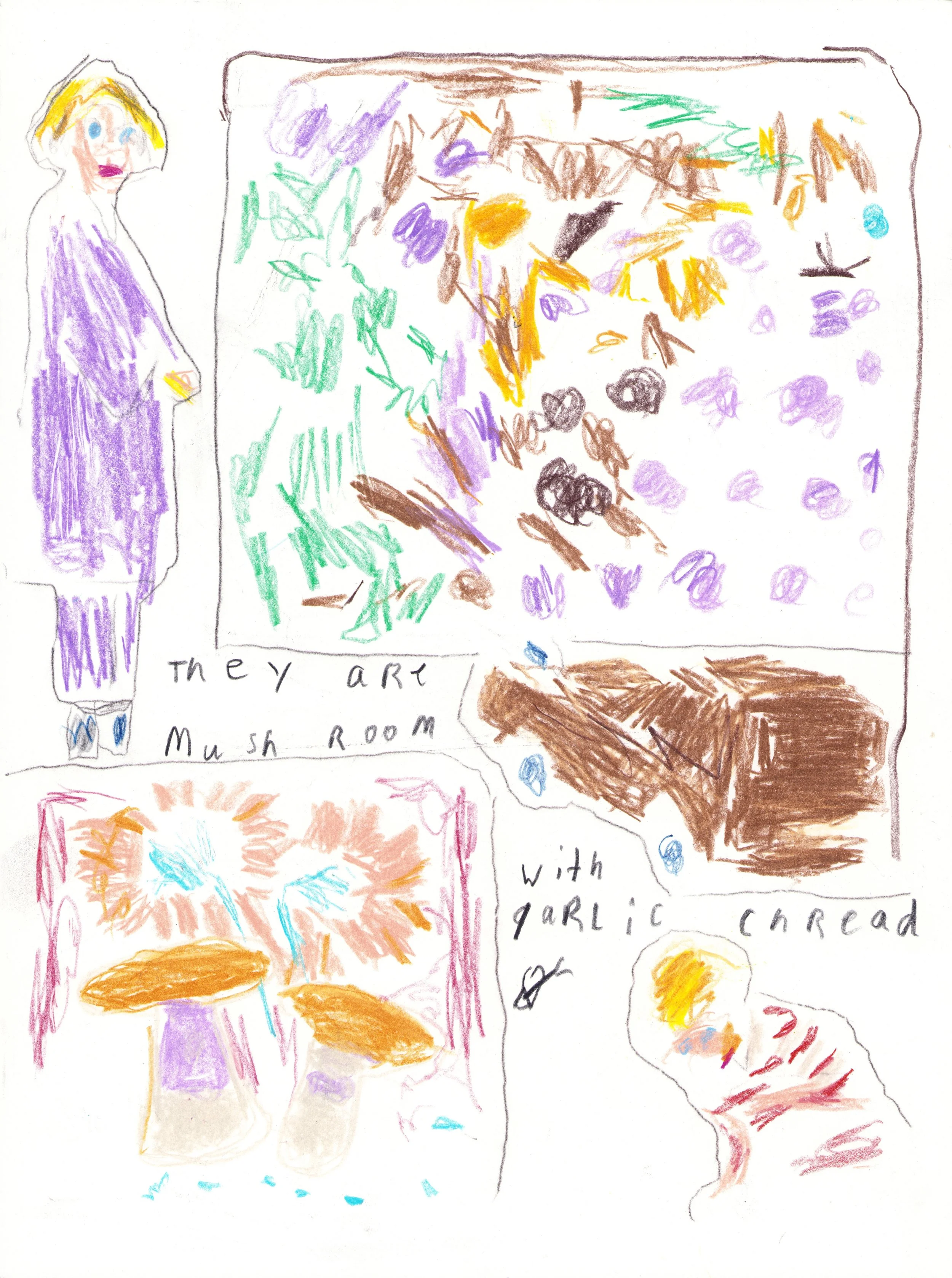 "They Ate Mushroom with Garlic Bread"