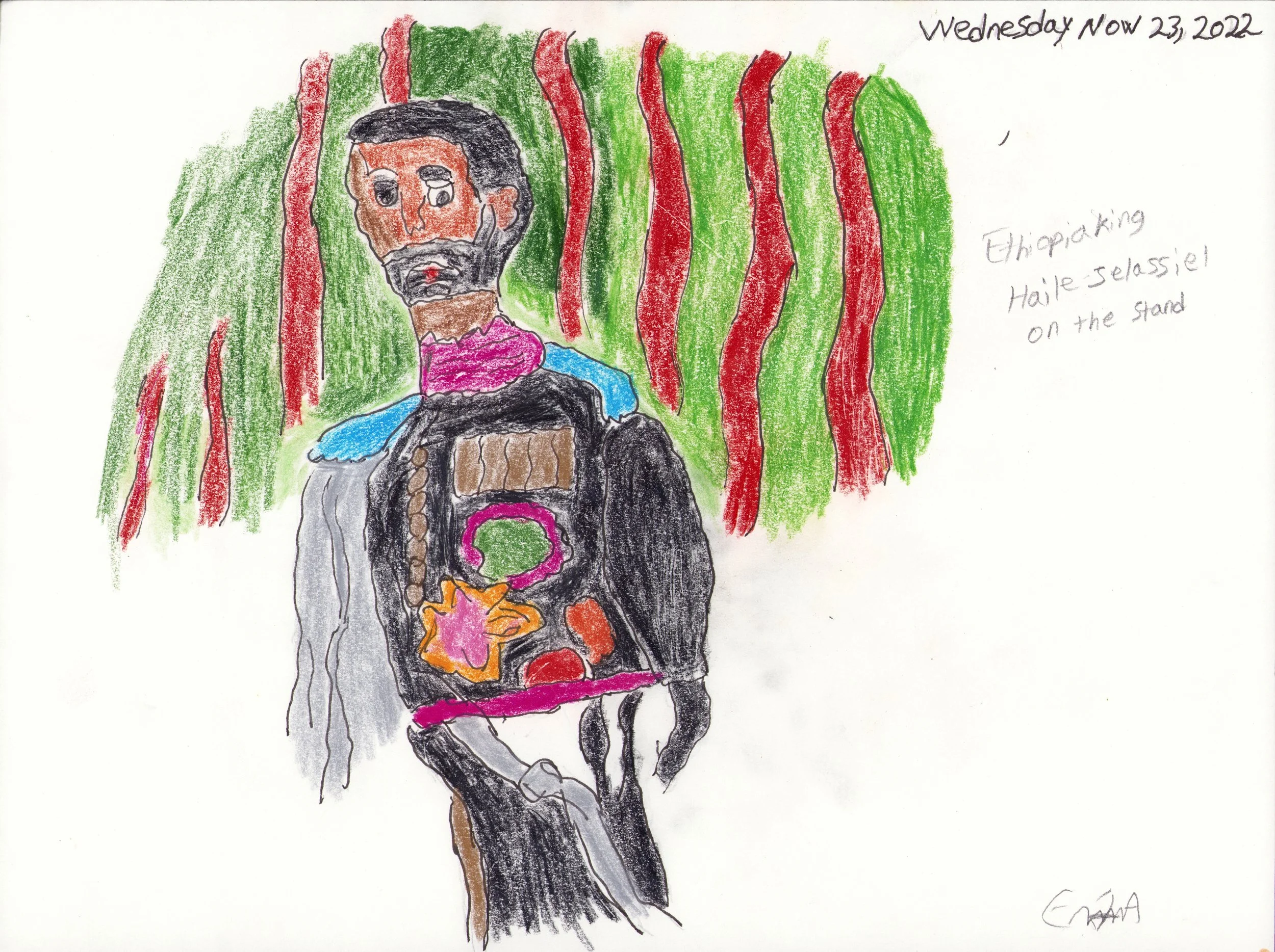 "Ethiopian King Haile Selassiel On the Stand"