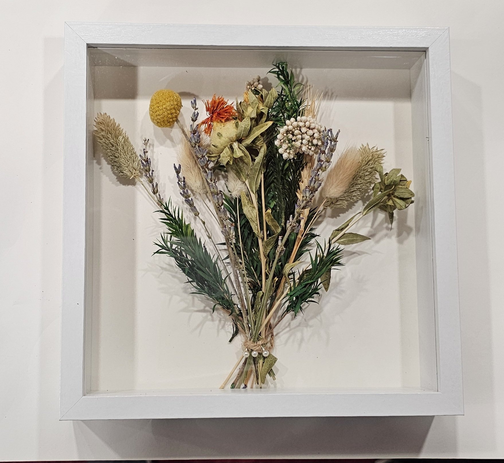 White Dried Flower Shadow Box .jpg
