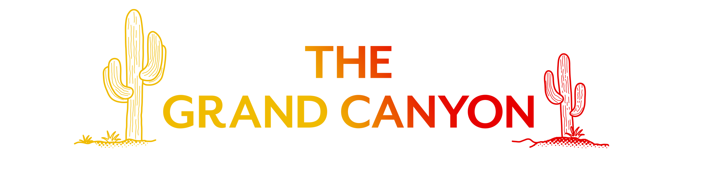 "The Grand Canyon" text with cactus illustrations