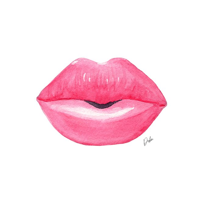 Pink Lips Illustration