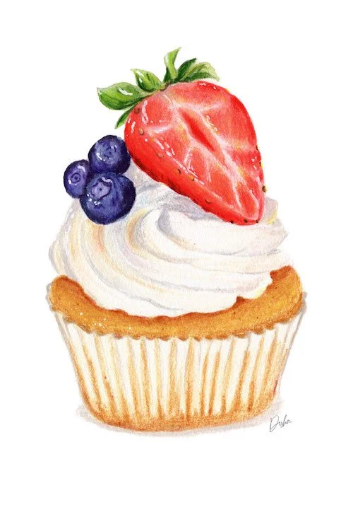 Berries cupcake Illustration