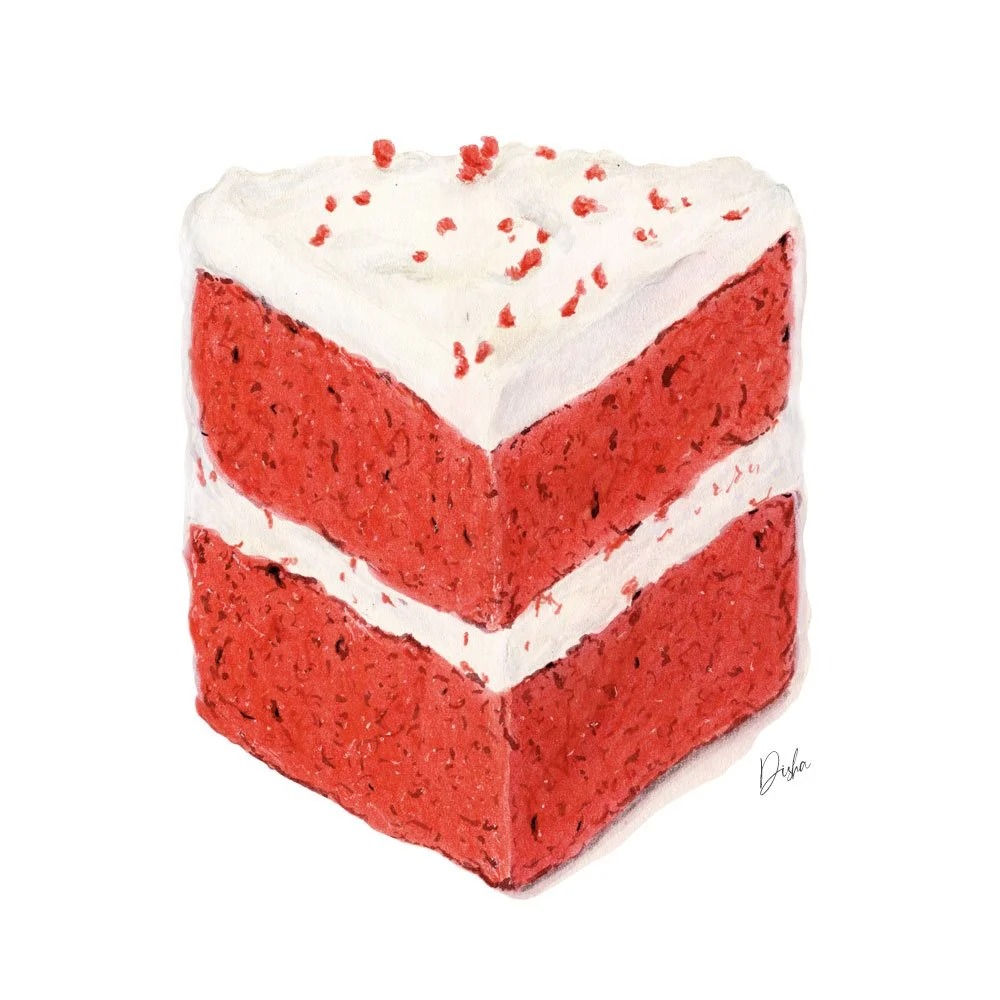 Red Velvet Cake Illustration