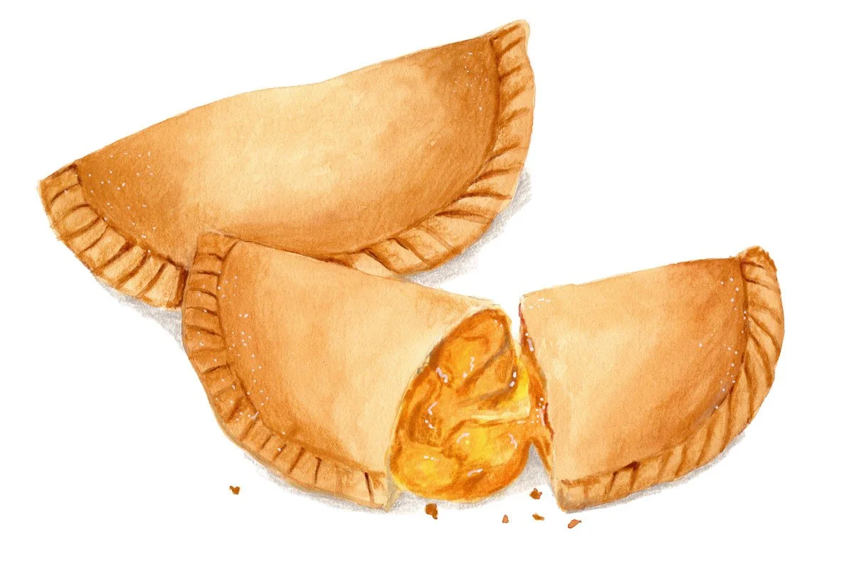 Fried Apricot Pie Illustration