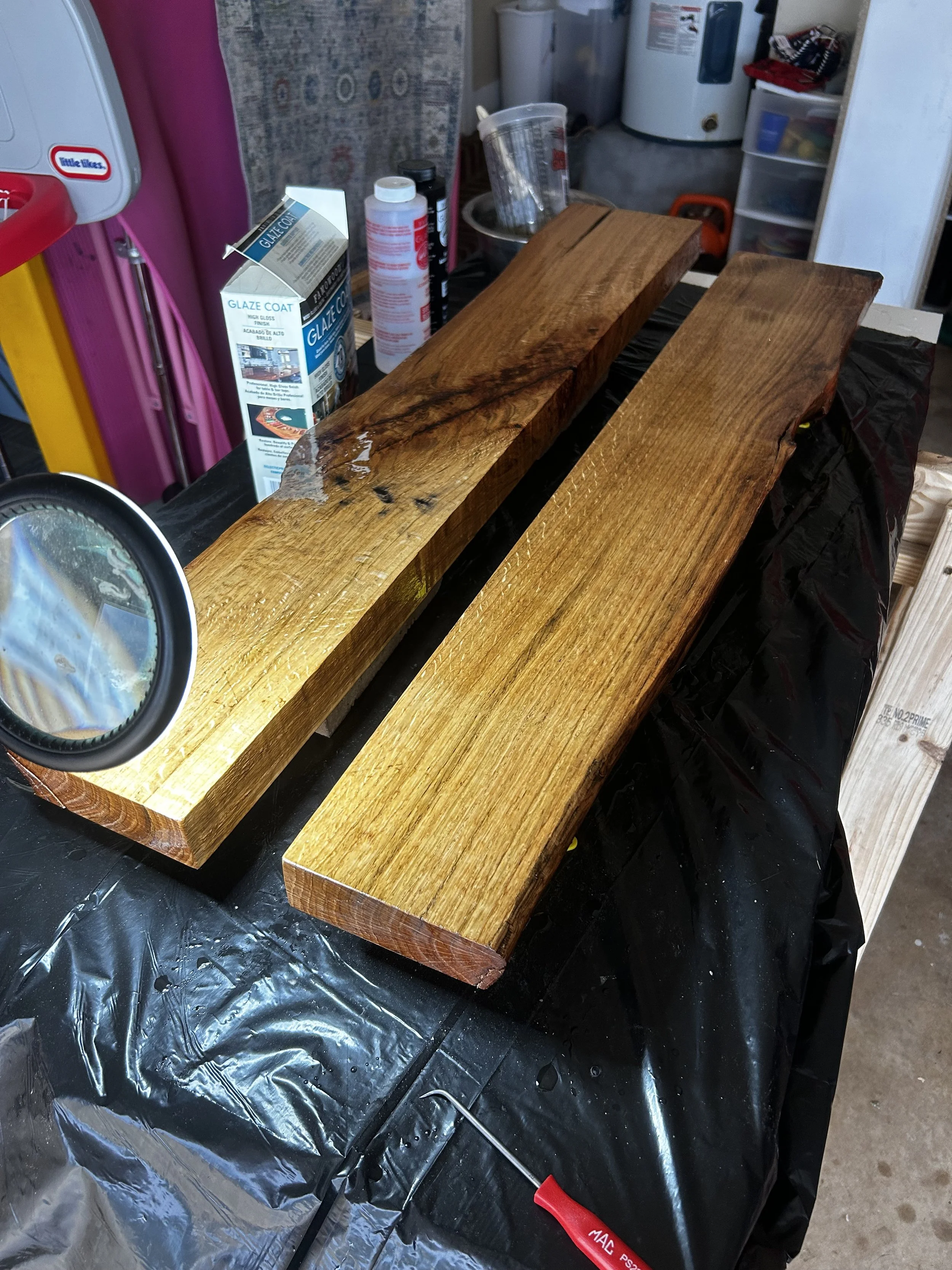 Sealed slabs for epoxy table top