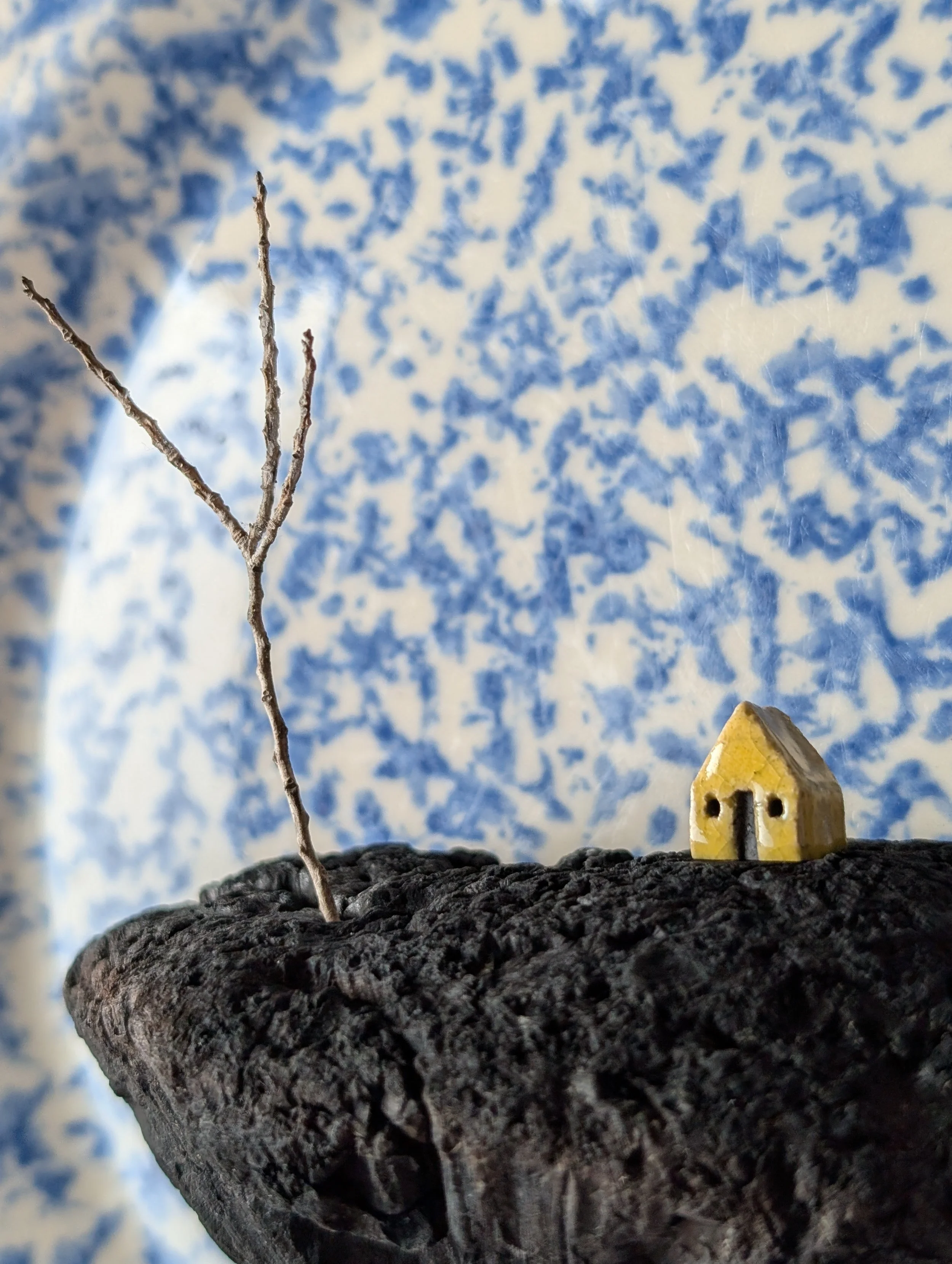 charcoal island in cirrocumulus sky (detail)