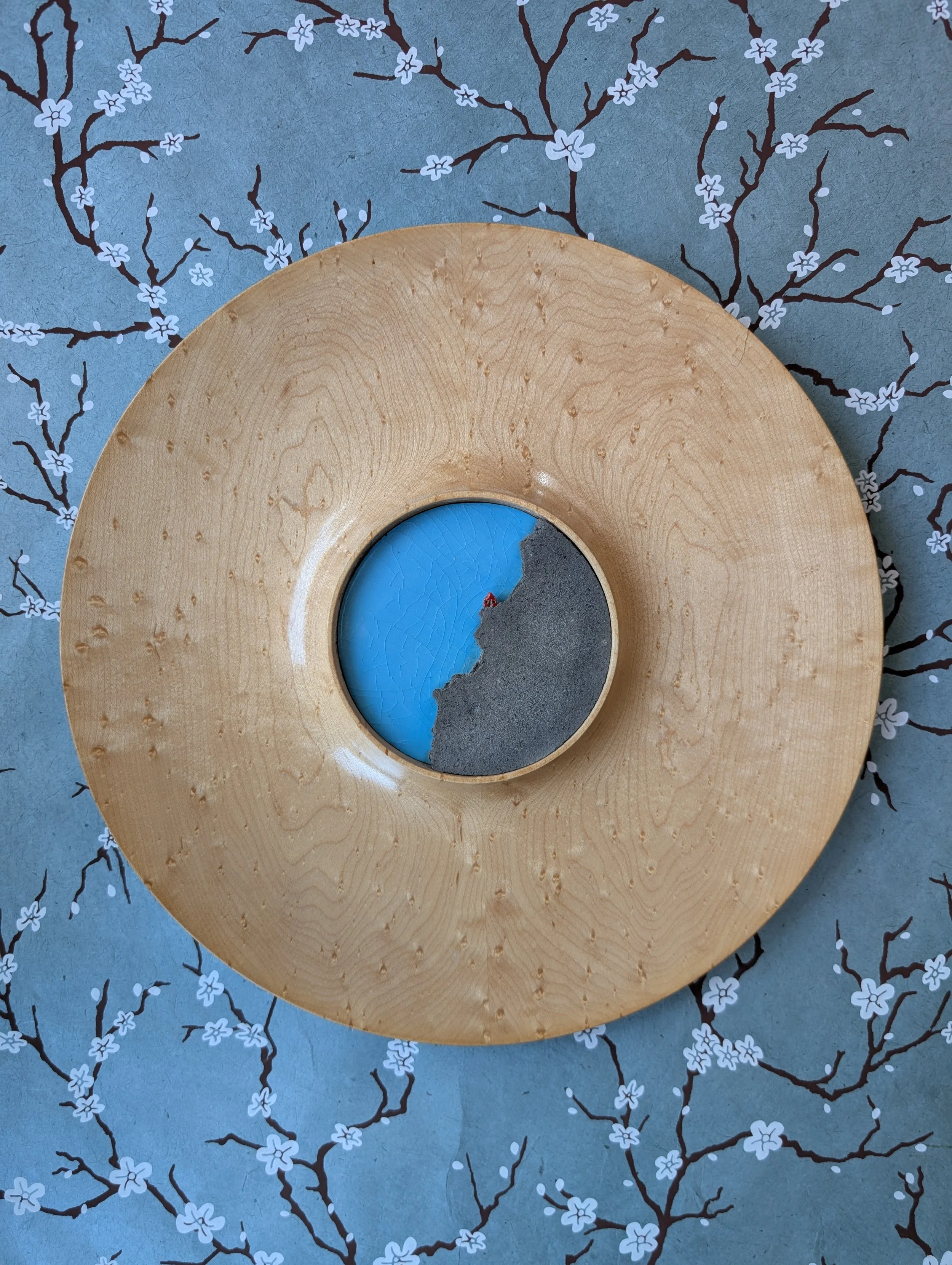 mountain tile in birdseye maple (12" x 12" x 1")