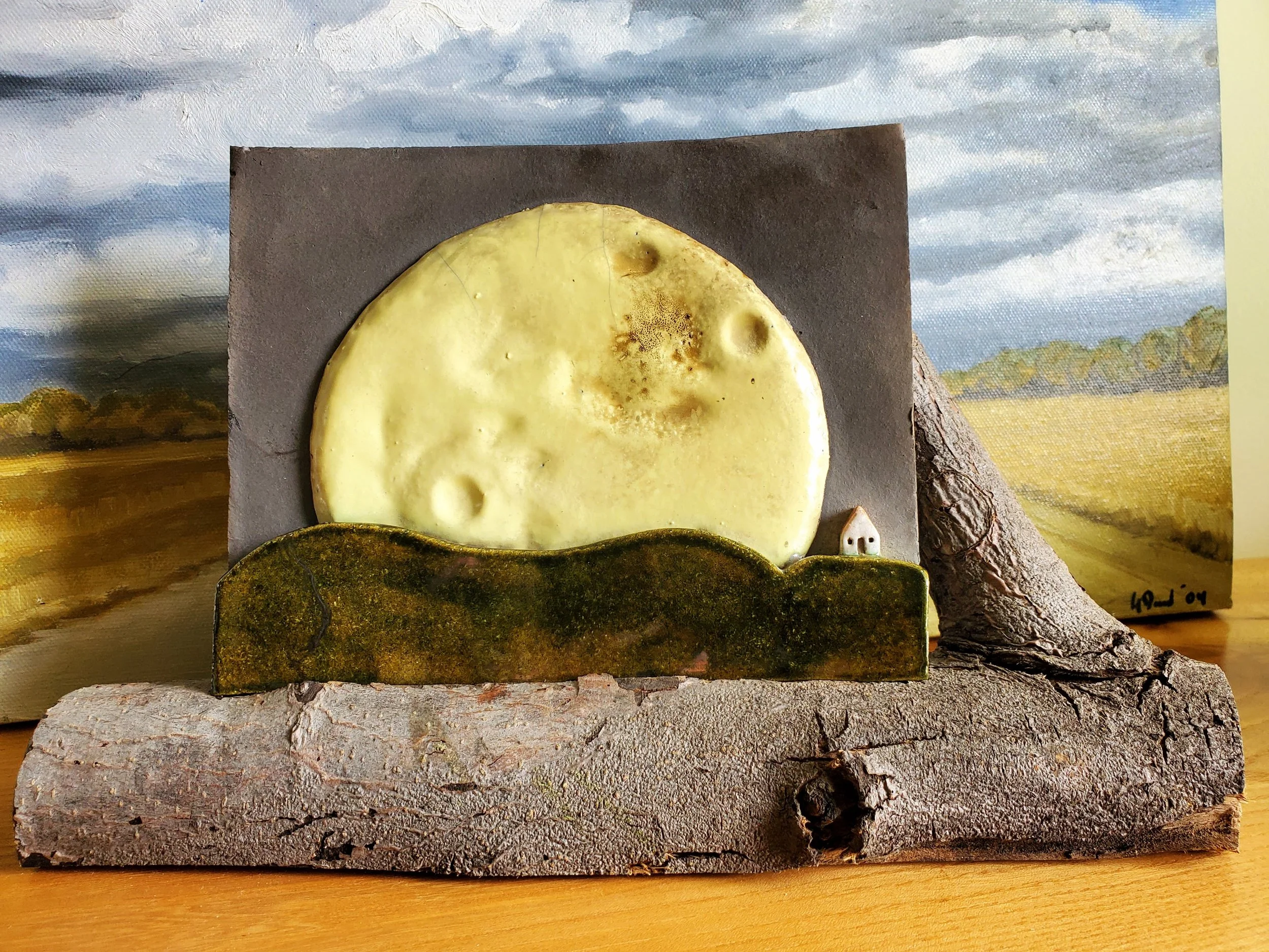 looming moon landscape (6" x 10" x 3")