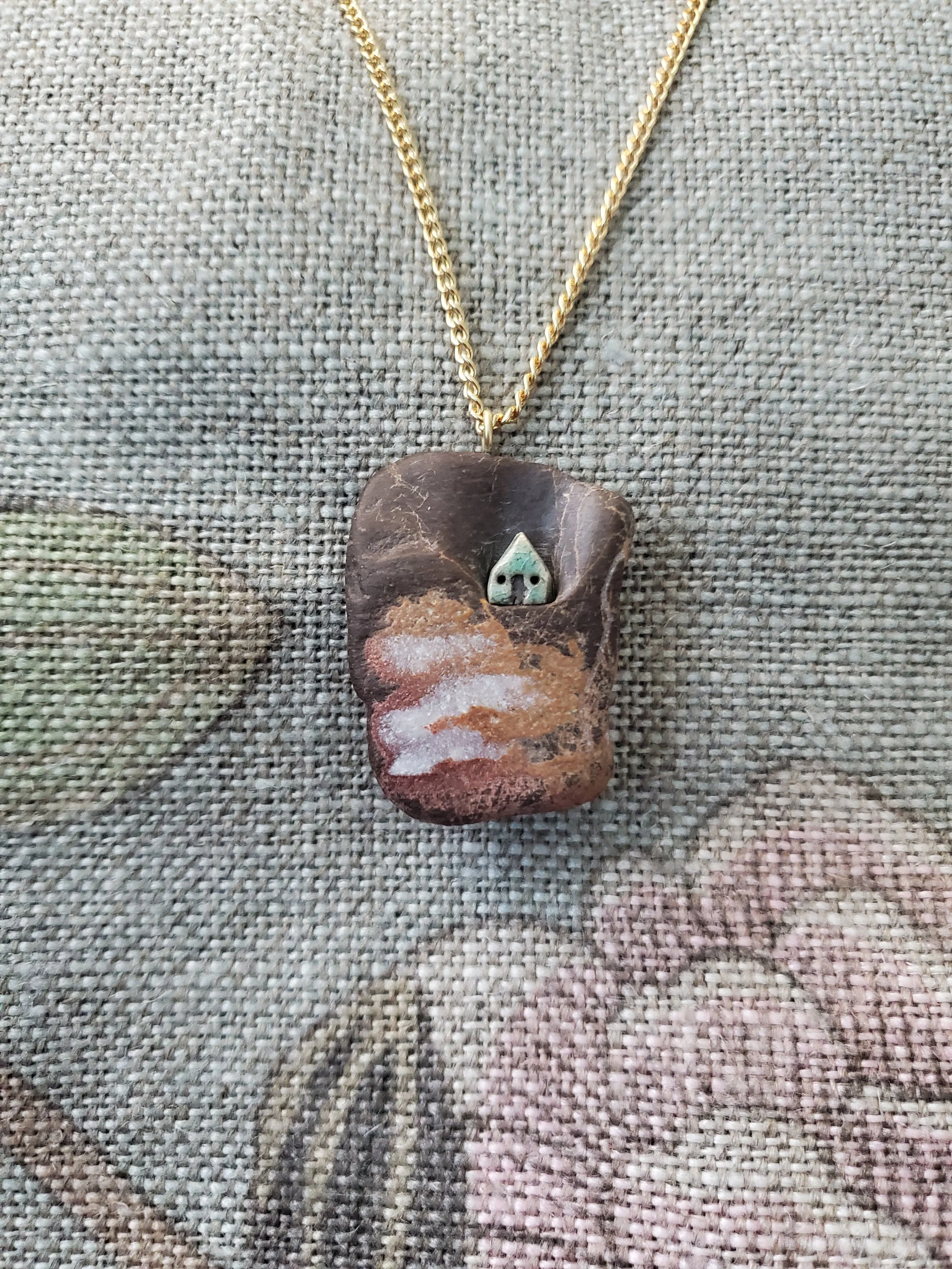 'kimono' landscape necklace (1” x 1¼“ x ¼“)