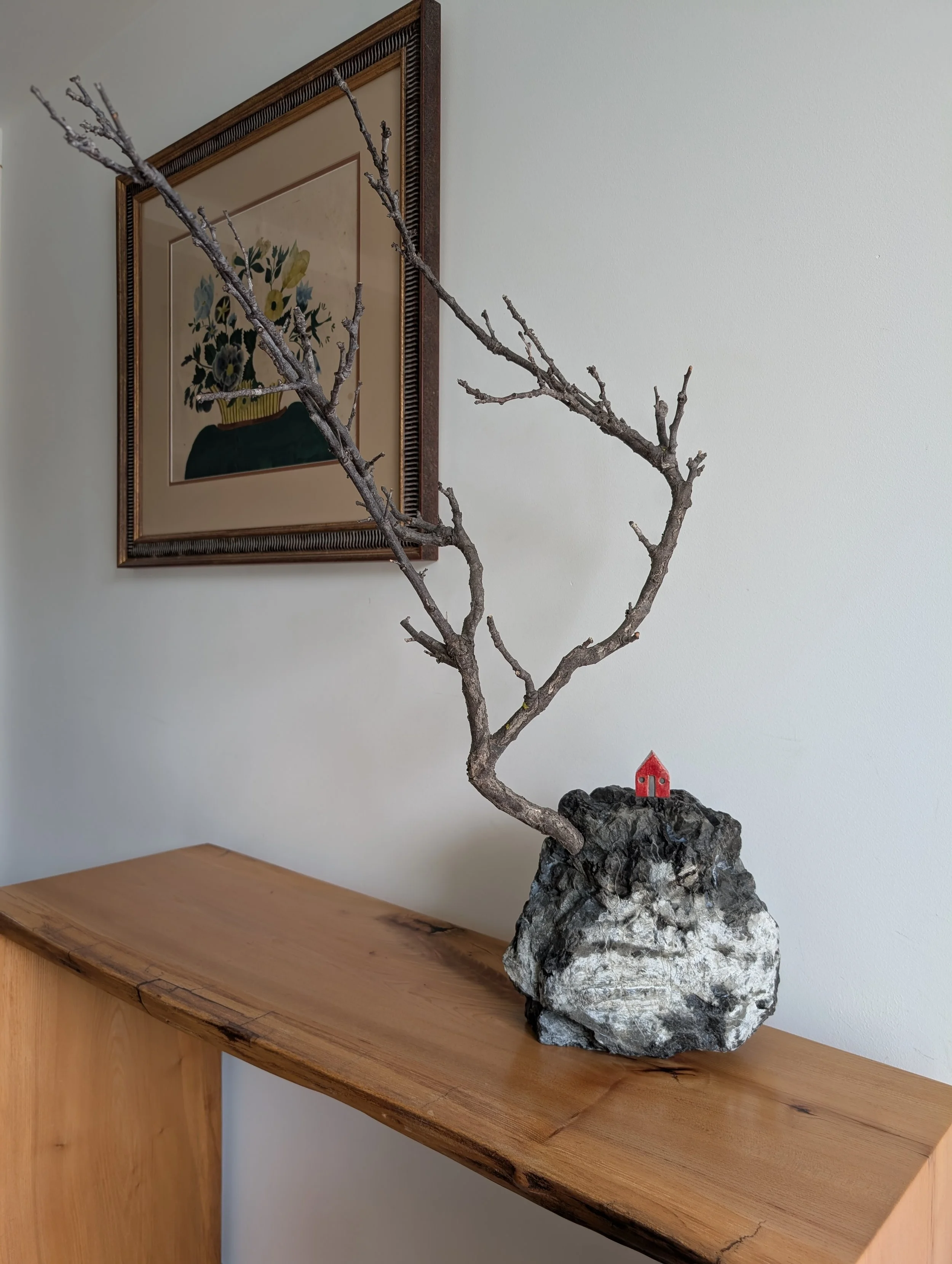 ember house below swooping tree (30" x 20" x 15")