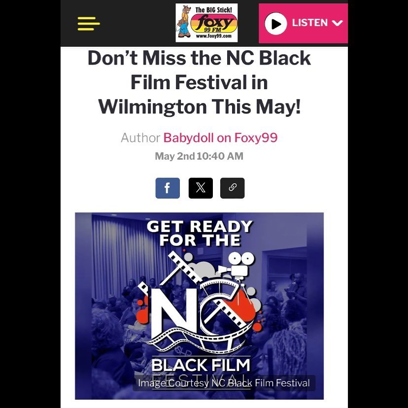 Thank you @foxy99nc for the preview of this year&rsquo;s  NC Black Film Festival (@ncblackfilm), May 16-19 in Wilmington, NC. 

Read more + get tickets in the link in our bio! #ncbff #ncbff2024