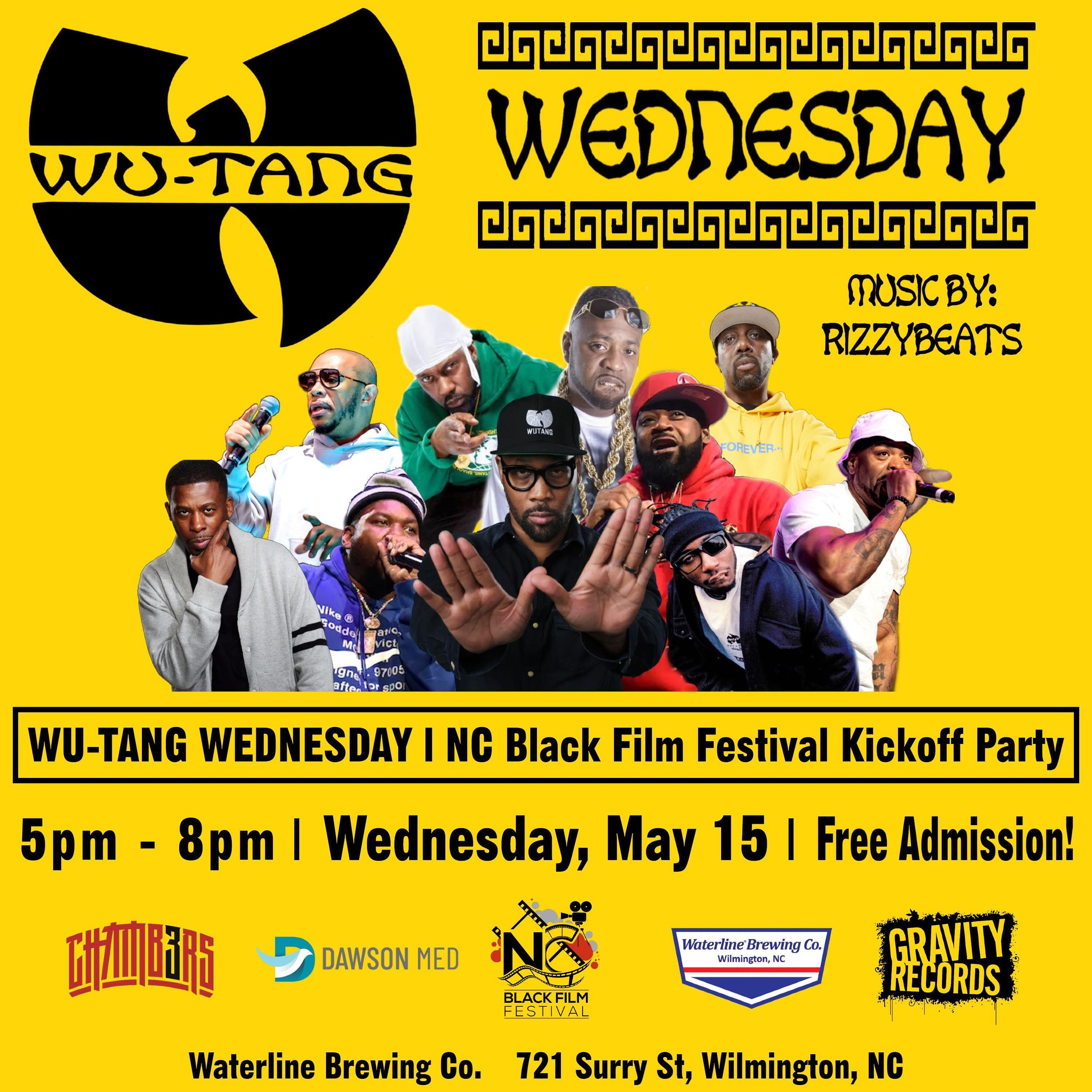 It&rsquo;s #WuTangWednesday so that means that we are 1 week away from the Wu-Tang Wednesday | NC Black Film Festival Kickoff Party at @waterlinebeers.🍻🎶

Music by @rizzydohboss 
Food Truck @wheelzpizza 
Giveaways from @3chambersfest @gravityrecord