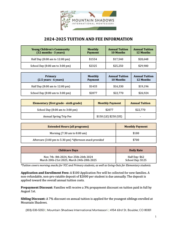 Tuition | Explore Affordable Options — Mountain Shadows International ...