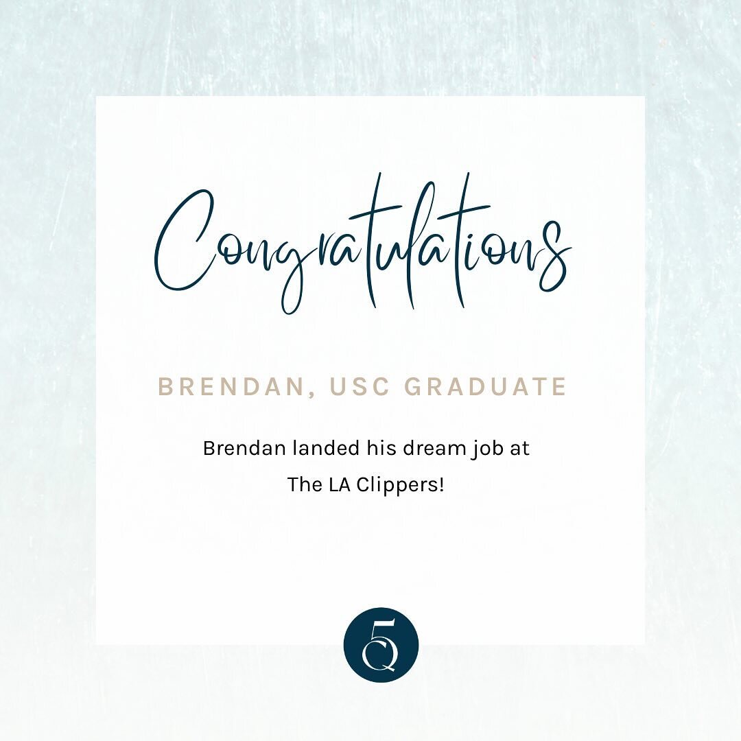 Brendan was my first client. Beta tester. The OG. USC graduate. His goal was to find a job in the sports industry and with his determination, patience, and preparation that is exactly where he landed. Excited to watch you succeed @bp_eggert 
.
.
.
#c