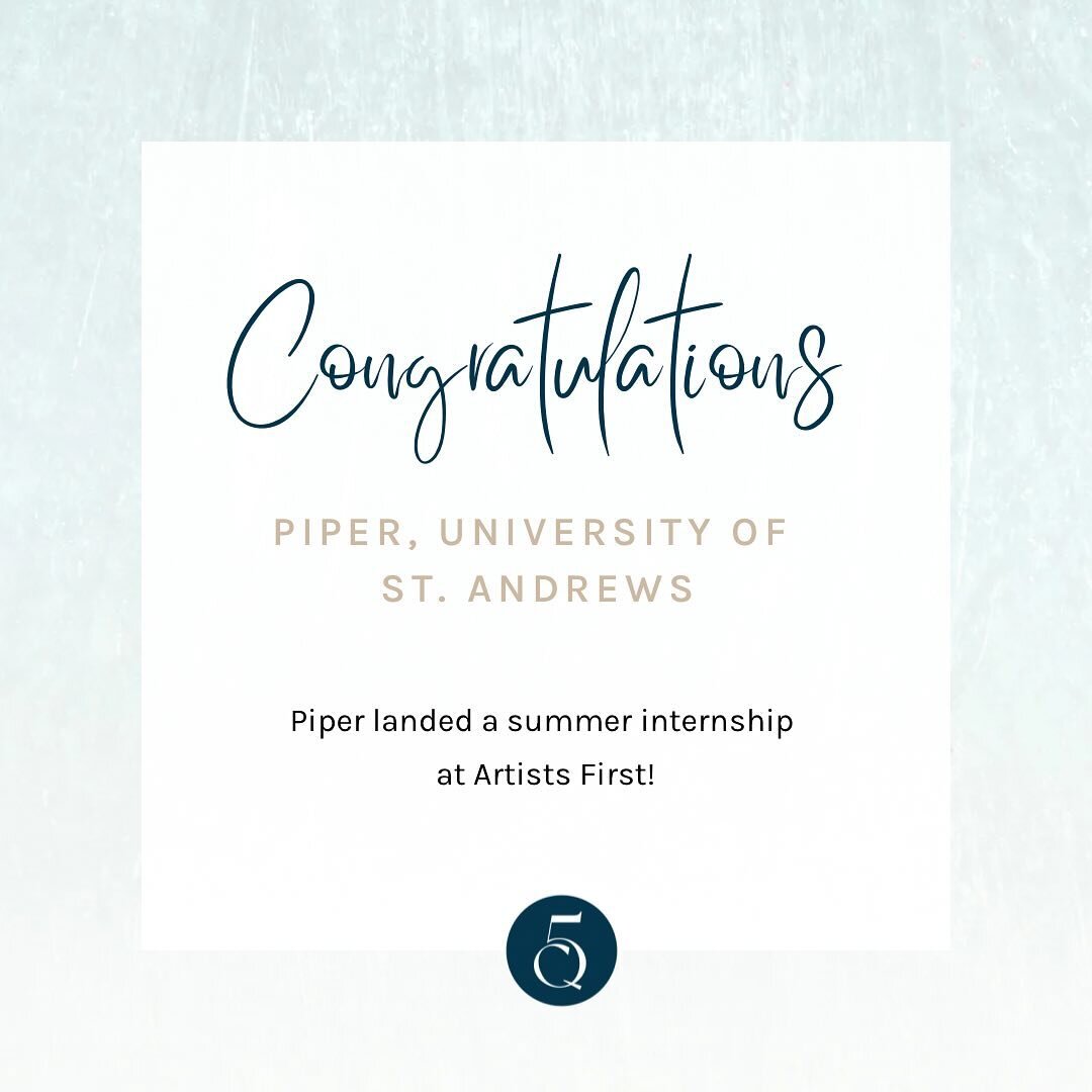 Congratulations Piper! Piper is starting a summer internship with Artists First Talent Agency!

Piper is a Junior at The University of St. Andrews working on her MA in Art History and International Relations. She came to me seeking support on landing