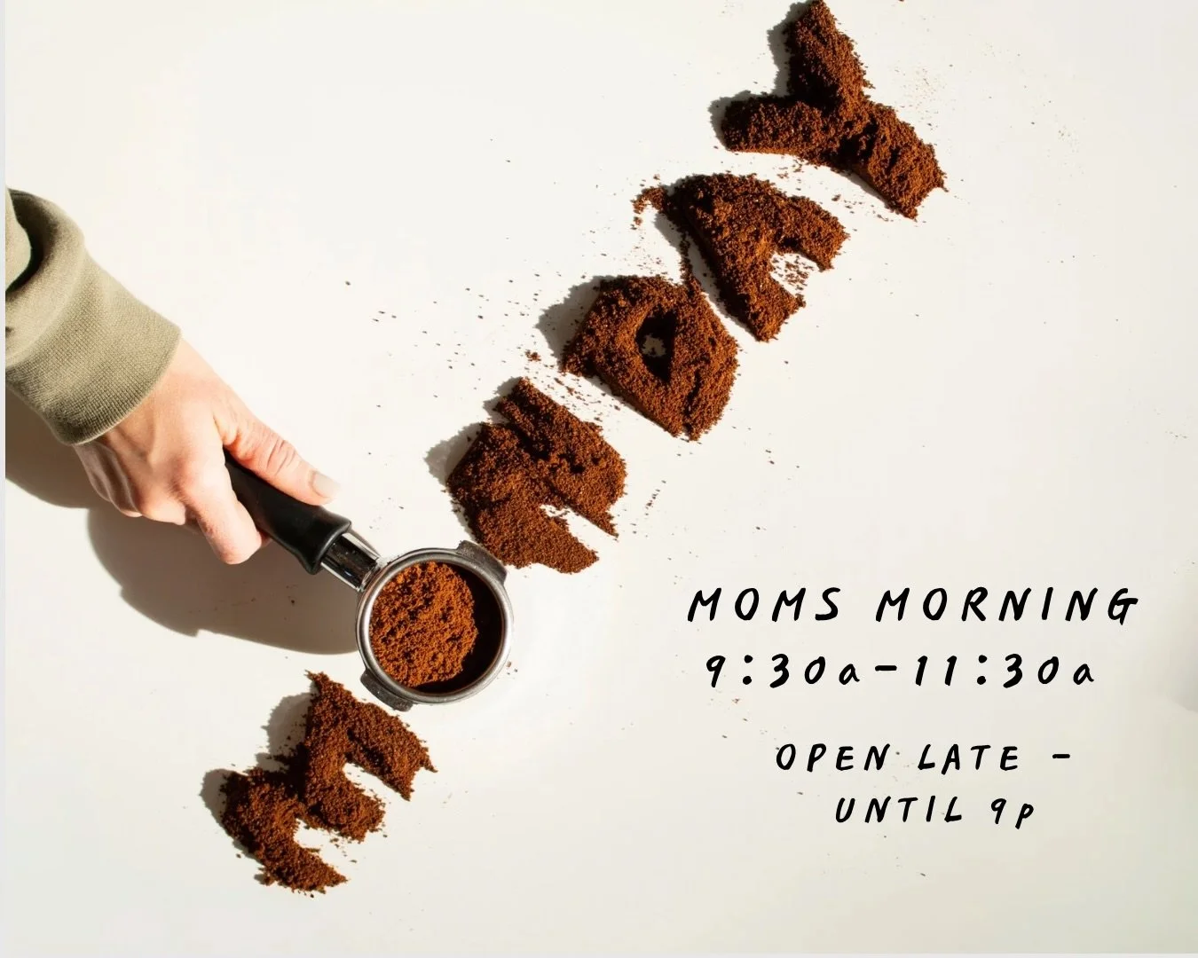 Mondays don&rsquo;t have to be rushed, 
come land here first with us!

Moms group 9:30a-11:30a, every Monday

&amp; when the day keeps going, so do we.
Open late - until 9p! 

#craftcoffee #grandrapids #historic #coffee #puremichigan