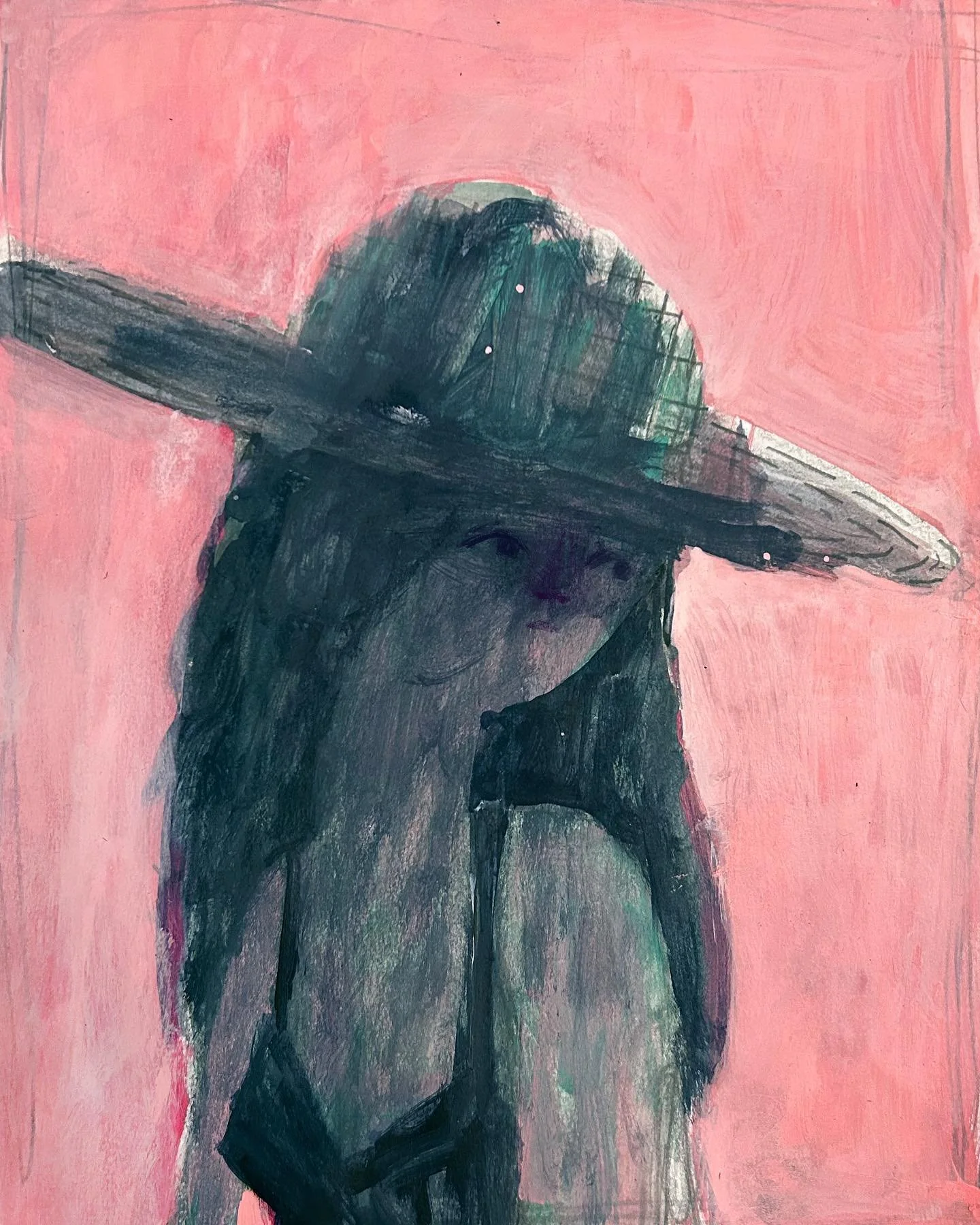 &ldquo;Woman #1&rdquo; acrylic, ink on paper