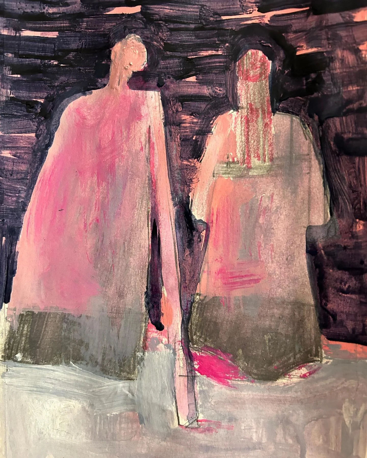 &ldquo;The Pool,&rdquo; Acrylic, ink, gauche on paper 18&rdquo; x 24&rdquo;