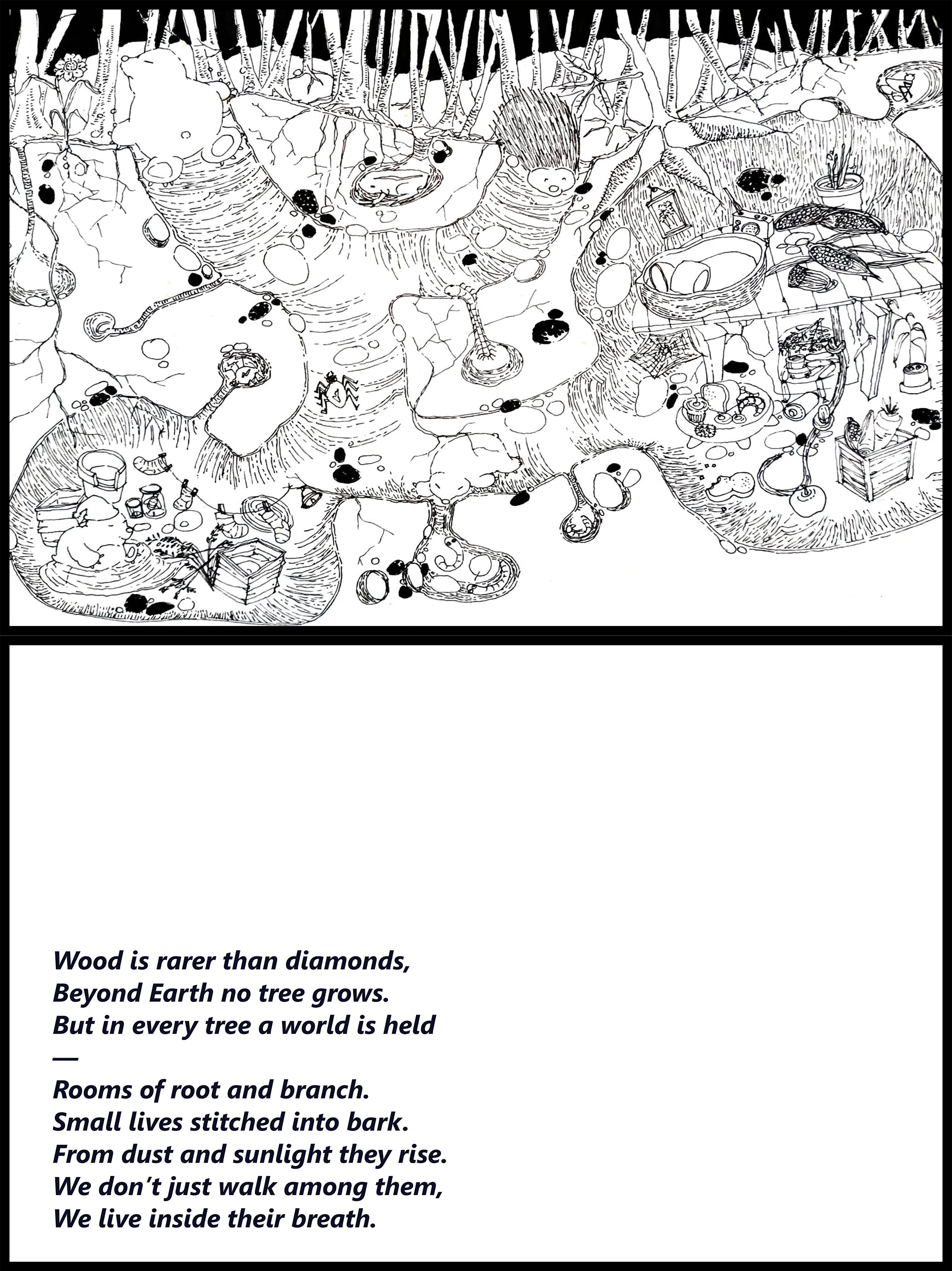 "Inside each tree - a world"
Tiara Isfiaty (@ilustration_nation)
Indonesia