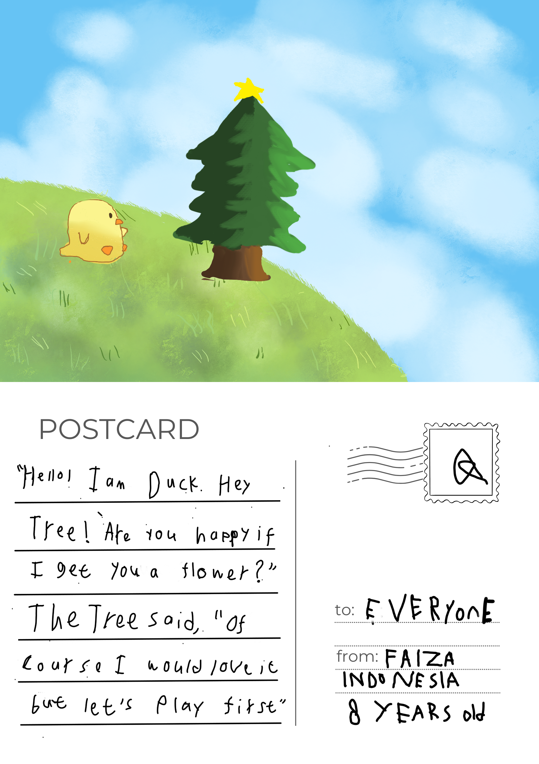 "The Tree and The Duck are Playing"
Faiza Khayra Afsheen
Indonesia