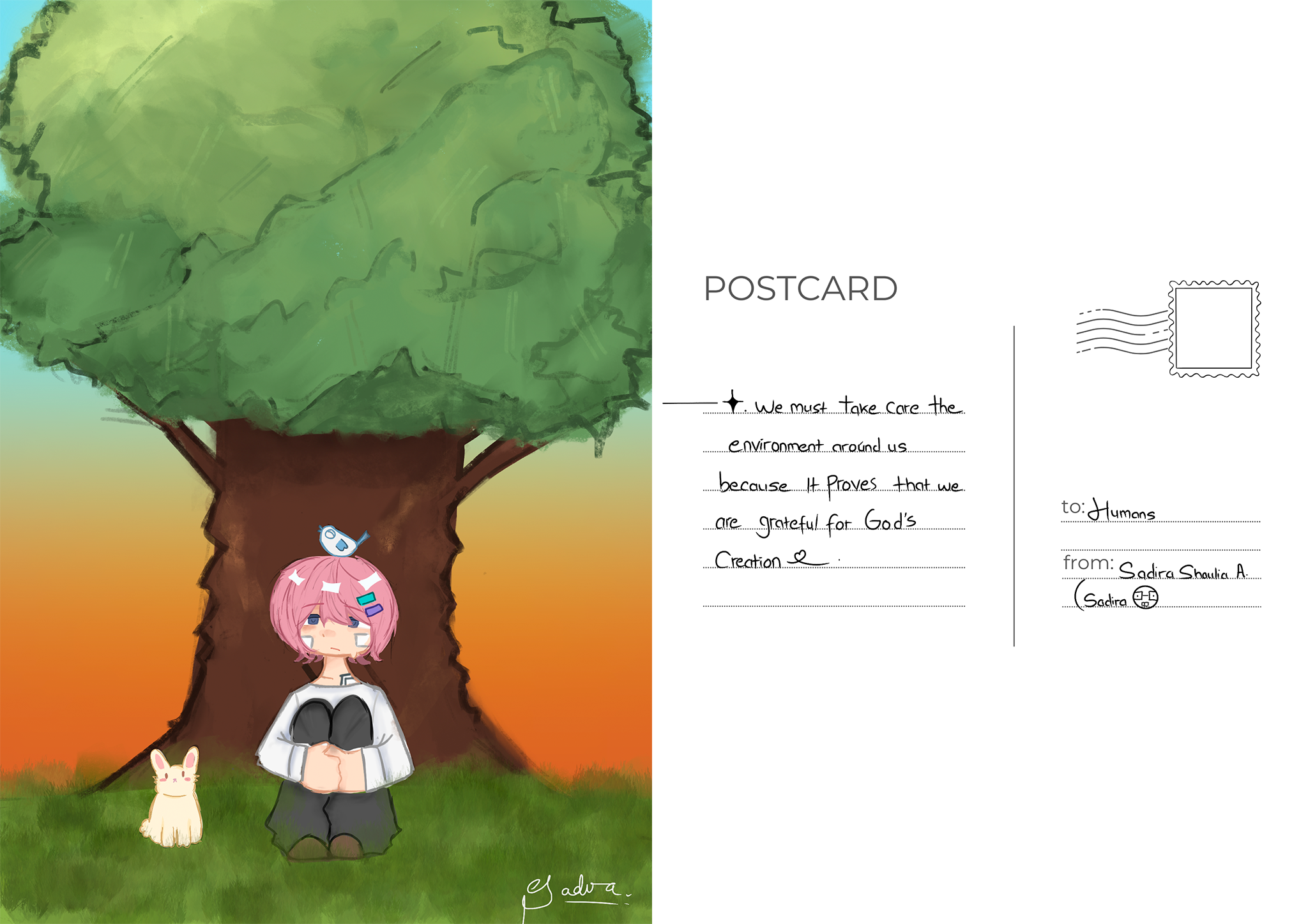 "Take care of god's creation"
Sadira Shaulia Arief
Kudus, Indonesia 