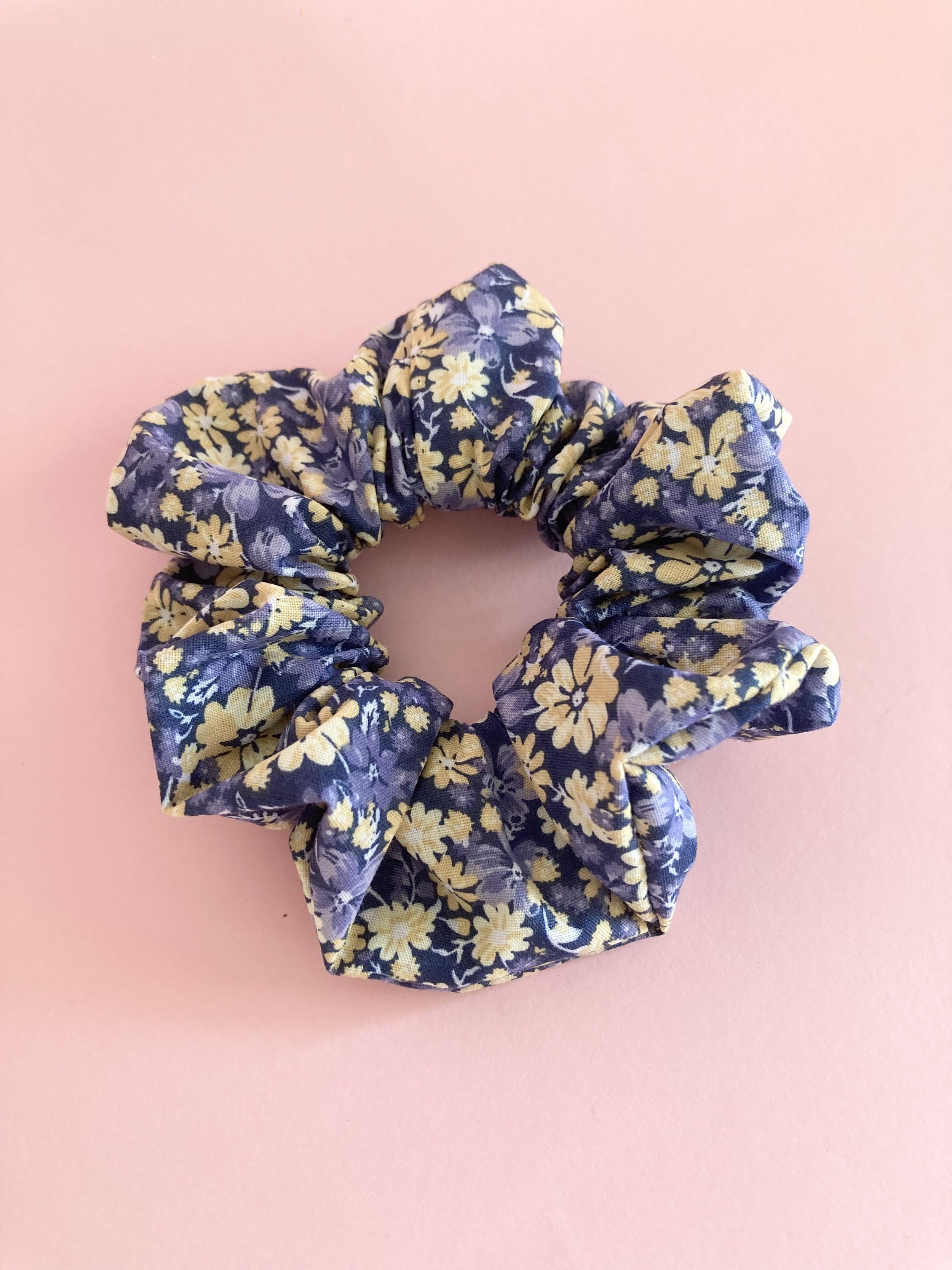 Scrunchie - Dark Blue Floral